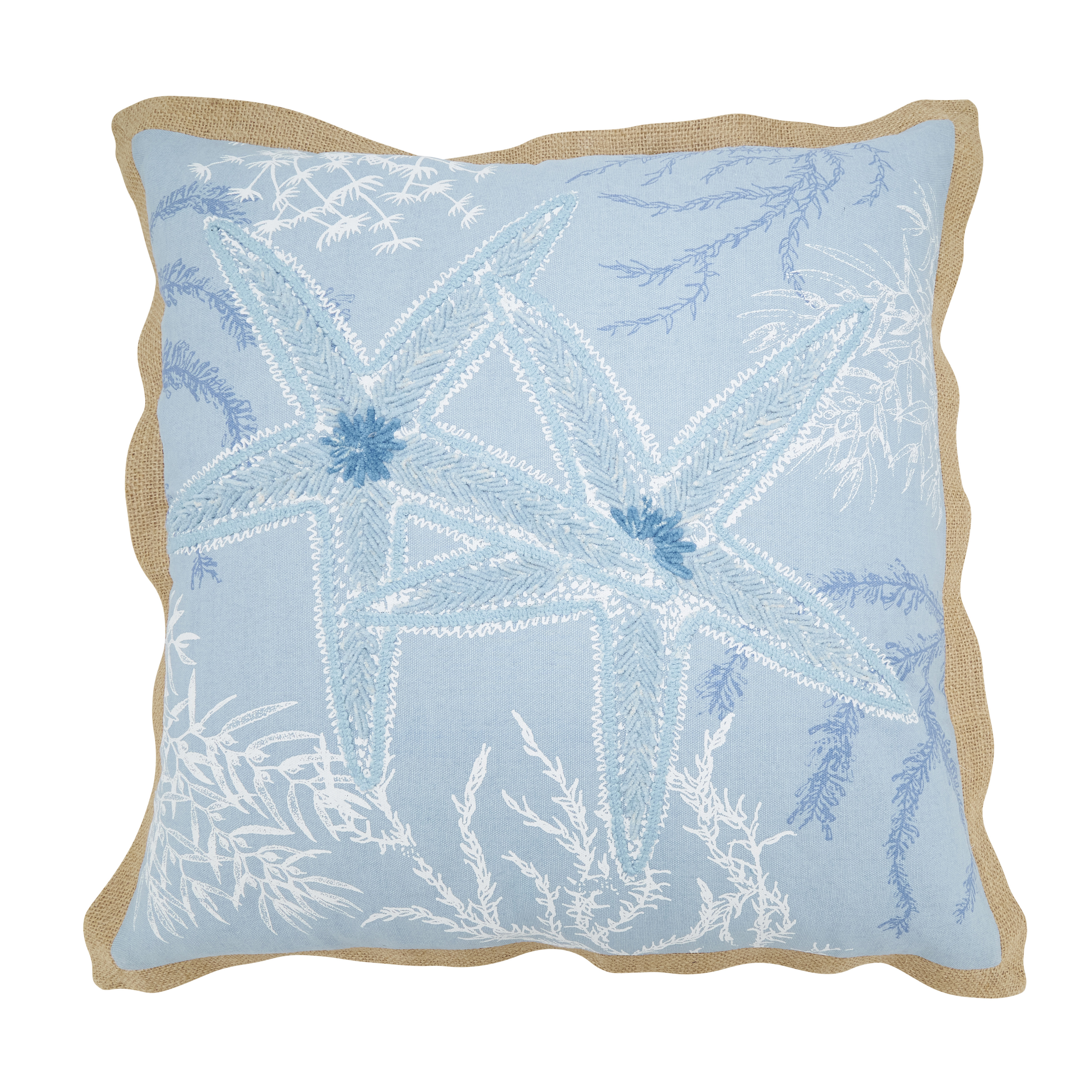 6567.BL20SD 20 in. Sandy Shoreline Starfish Down Filled Throw Pillow, Blue