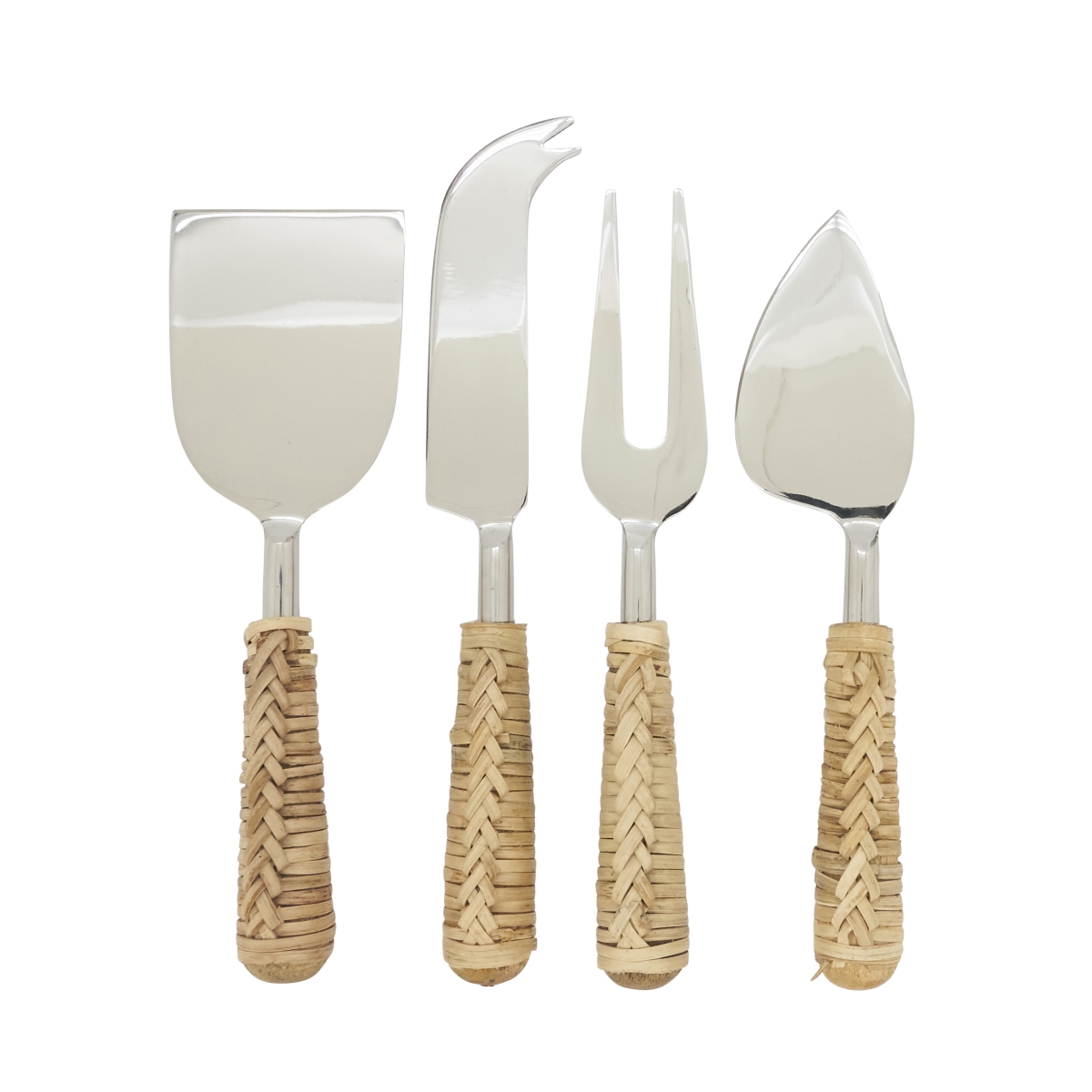 Picture of Saro Lifestyle SP287.N Rustic Charm Wicker Cheese Cutlery&#44; Natural - Set of 4