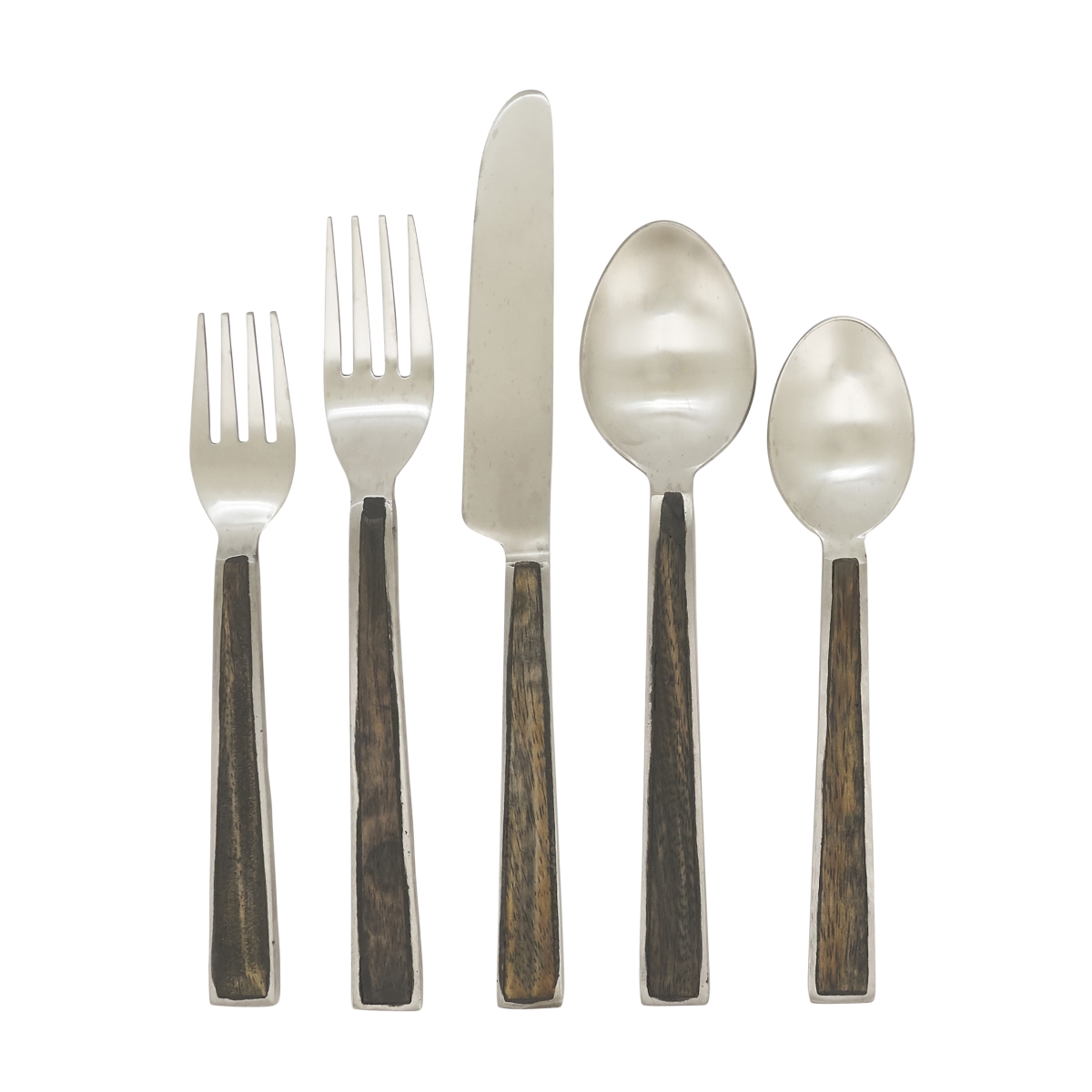 Picture of Saro Lifestyle SP630.BR Artisanal Wood Inlay Flatware&#44; Brown - Set of 5