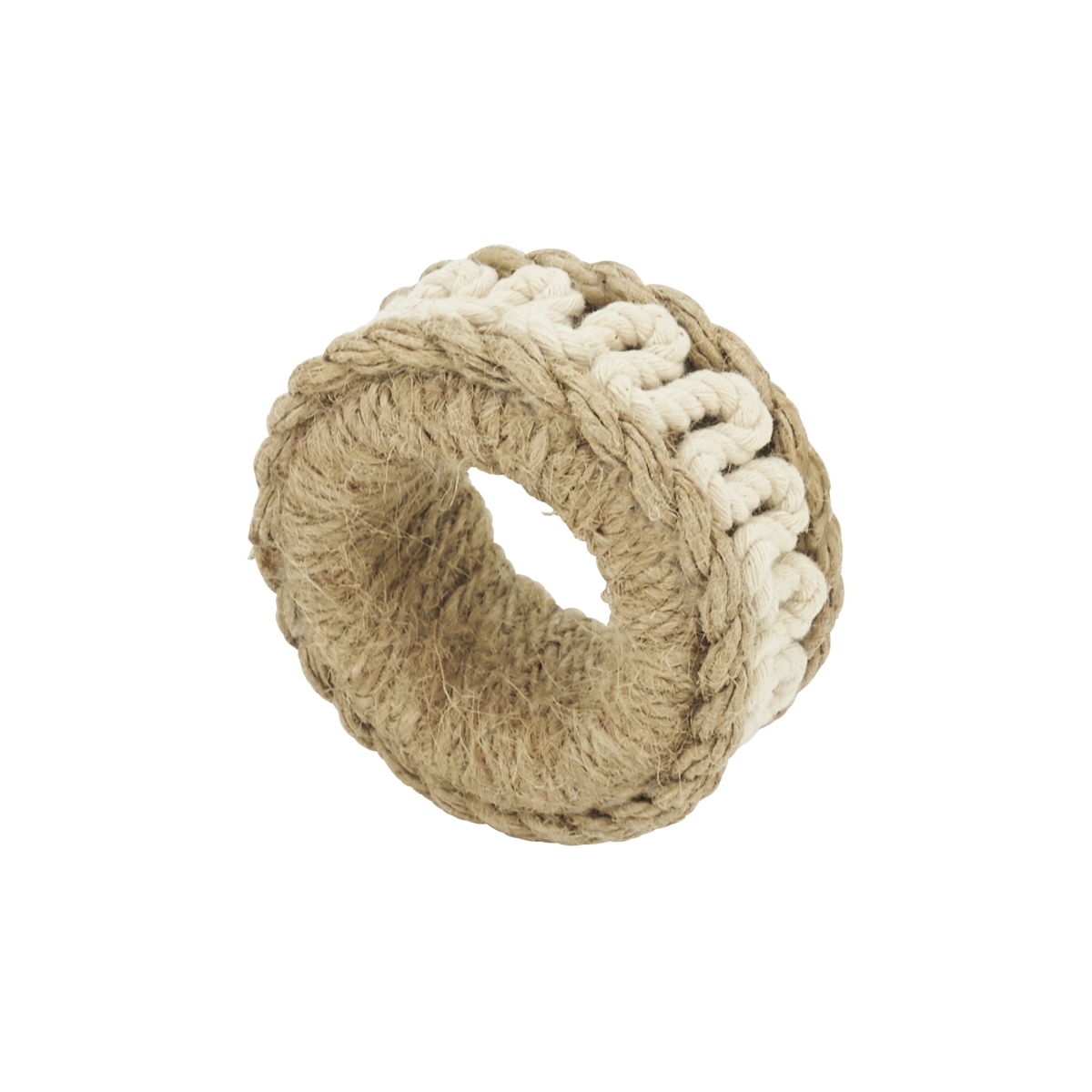Picture of Saro Lifestyle NR274.N Rope Design Napkin Ring, Natural - Set of 4