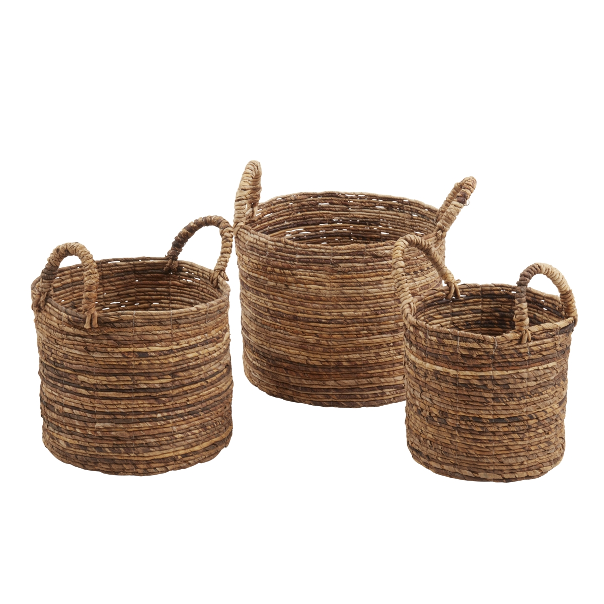 Picture of Saro Lifestyle HA200.N Rustic Abaca Woven Basket&#44; Natural - Set of 3