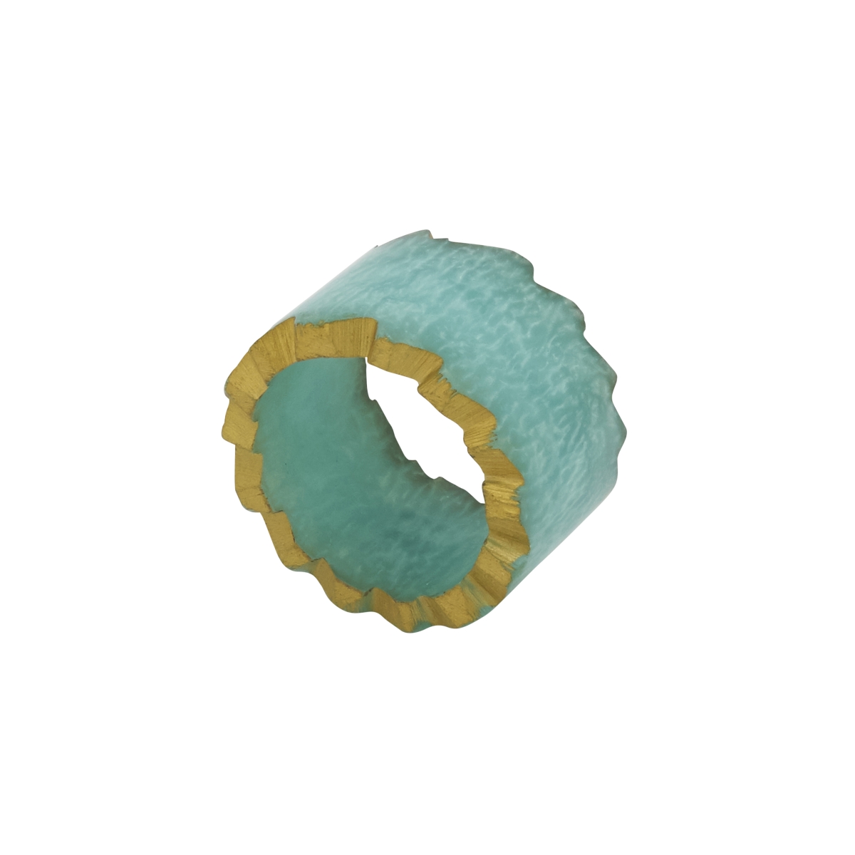 Picture of Saro Lifestyle NR625.A Resin Artistry Napkin Ring&#44; Aqua - Set of 4