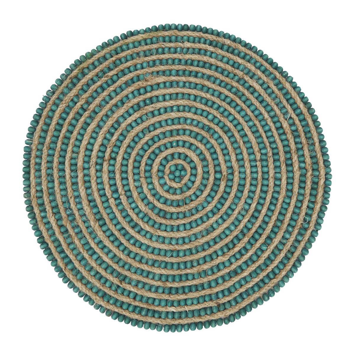 Picture of Saro Lifestyle 1600.TQ14R 14 in. Beaded Spiral Swirl Placemat, Turquoise - Set of 4