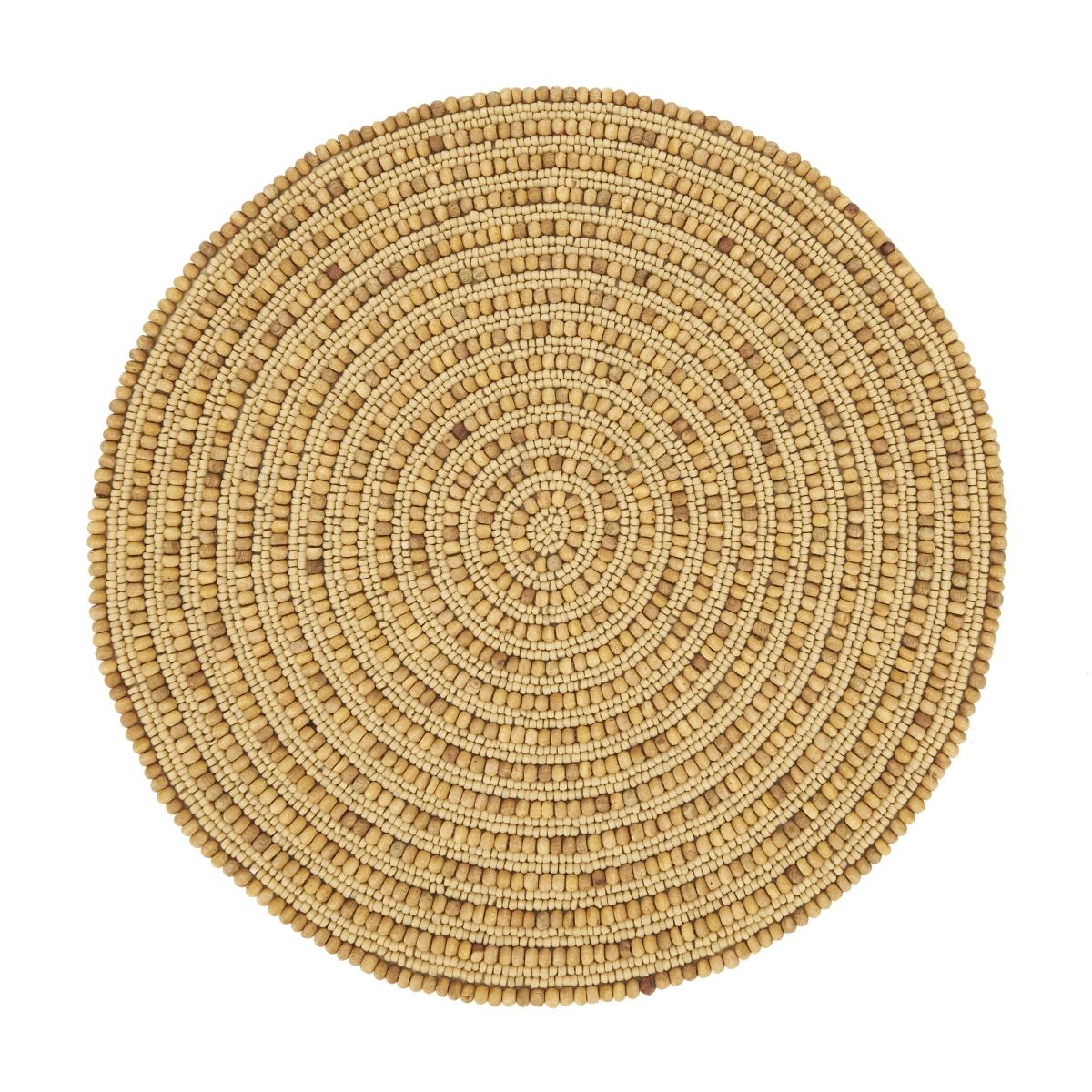 Picture of Saro Lifestyle 1600.N14R 14 in. Beaded Spiral Swirl Placemat, Natural - Set of 4