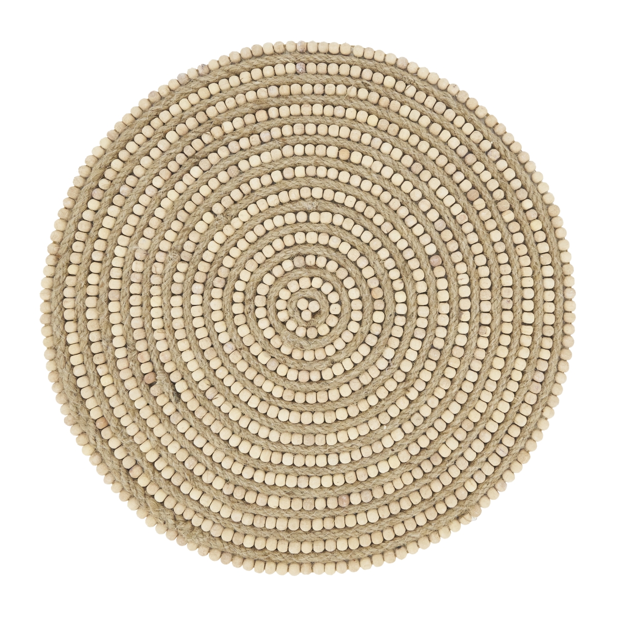 Picture of Saro Lifestyle 1600.CF14R 14 in. Beaded Spiral Swirl Placemat, Coffee - Set of 4