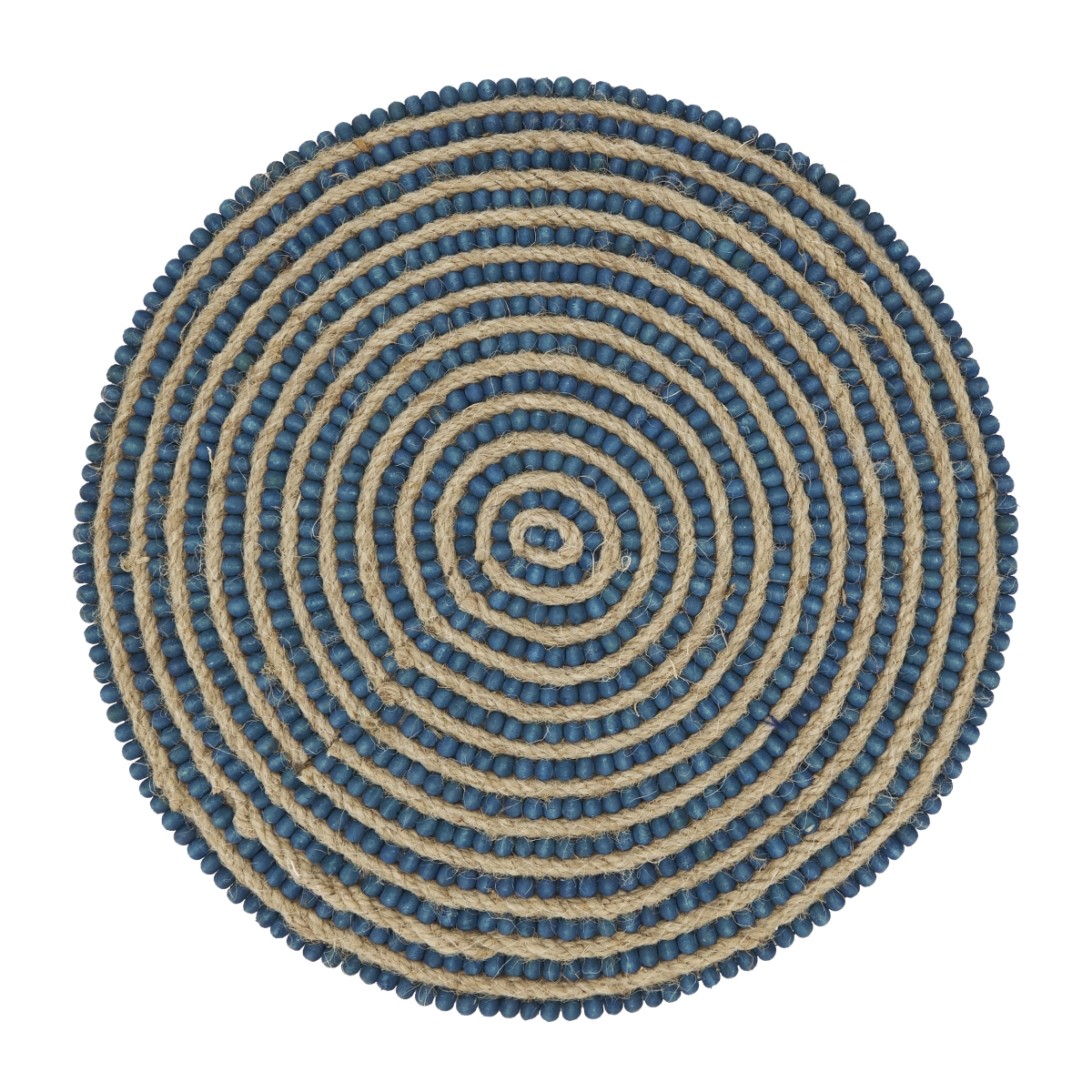 Picture of Saro Lifestyle 1600.BL14R 14 in. Beaded Spiral Swirl Placemat, Blue - Set of 4