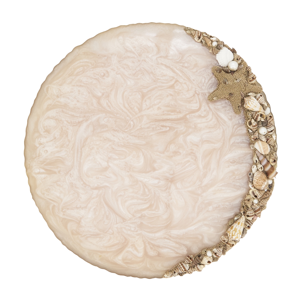 Picture of Saro Lifestyle 5107.I14R 14 in. Resin Enchanted Seashell Placemat, Ivory - Set of 4