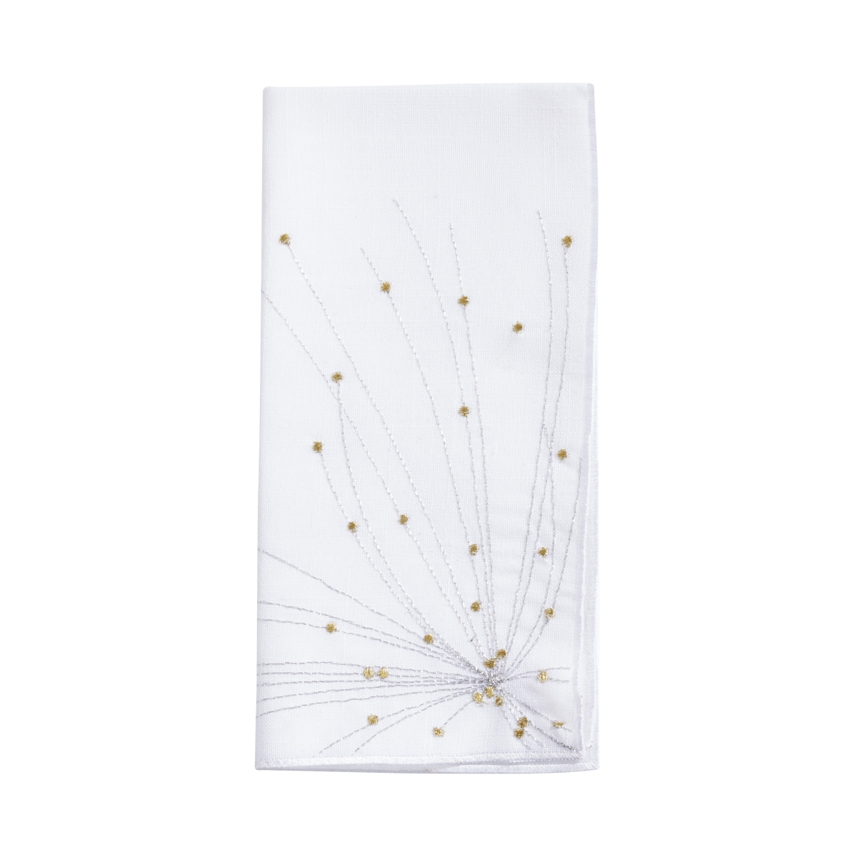 Picture of Saro Lifestyle 1039.W20S 20 in. Cascading Firework Design Napkin, White - Set of 4