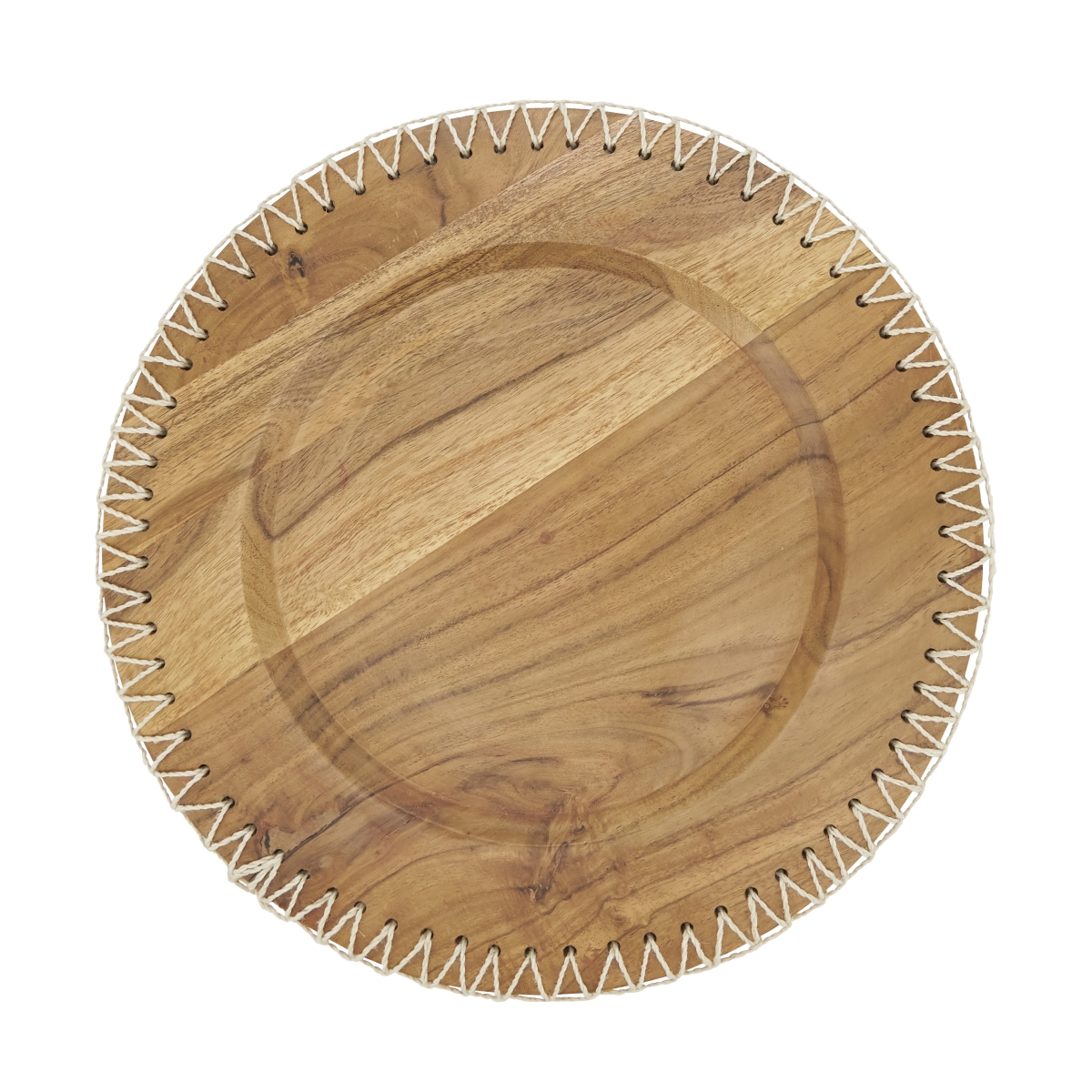 Picture of Saro Lifestyle CH623.N13R 13 in. Rustic Stitched Edge Wood Charger&#44; Natural - Set of 4