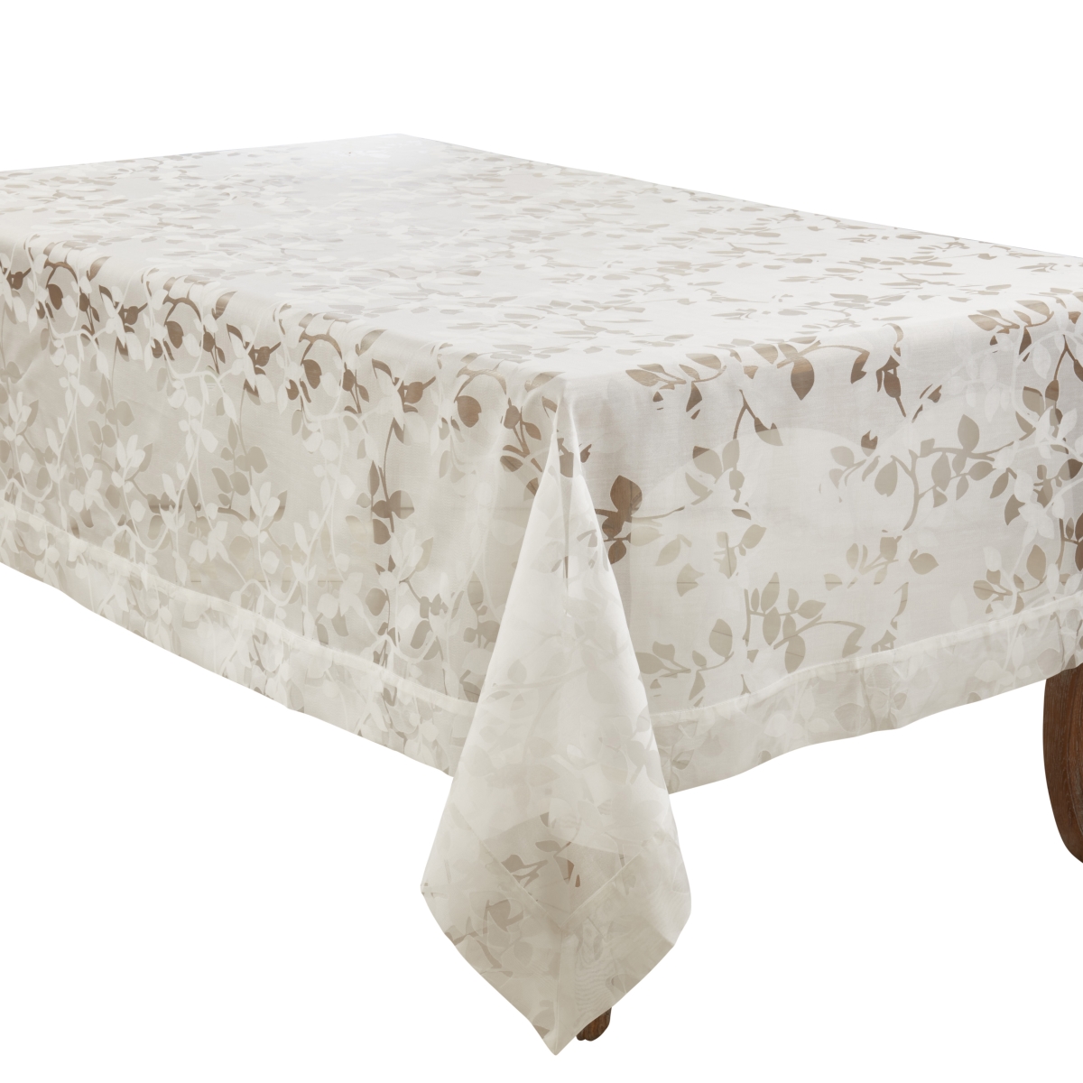 Picture of Saro Lifestyle 9151.W65104B 65 x 104 in. Sheer Elegance Vine Design Tablecloth, White