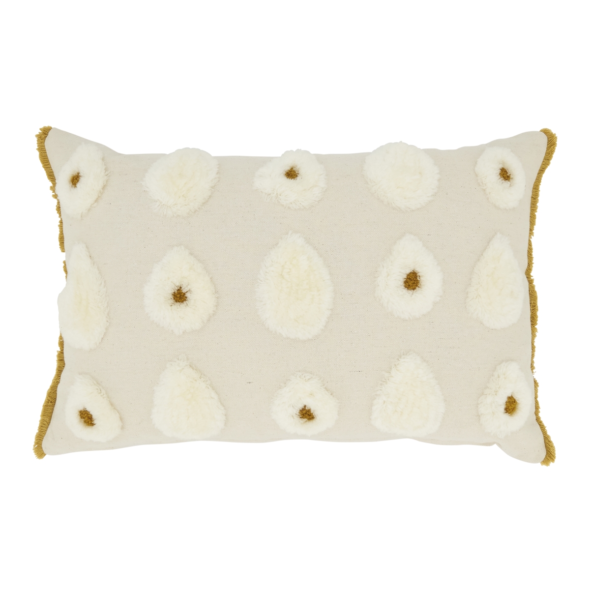 3659.I1218BC 12 x 18 in. Dreamy Pom Pom Throw Pillow Cover, Ivory -  SARO Lifestyle