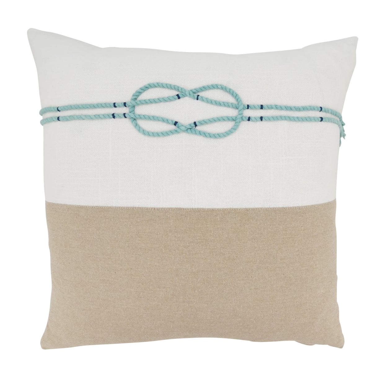 18 in. Knotwork Whimsy Down Filled Throw Pillow, Natural