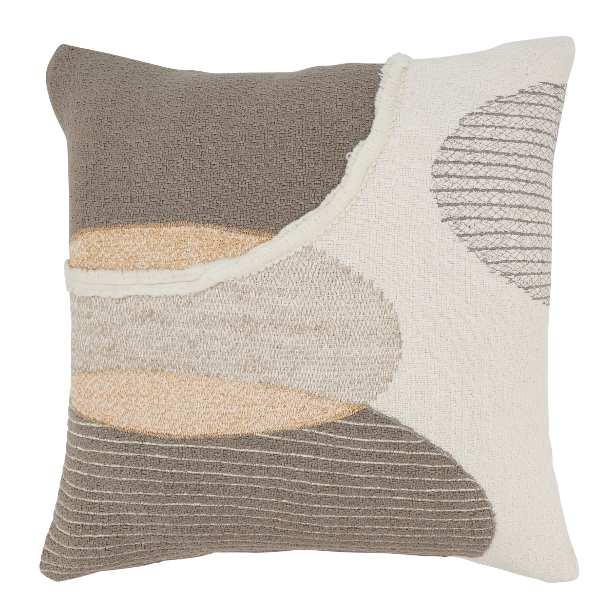 18 in. Colorful Geometric Play Down Filled Throw Pillow, Multi Color