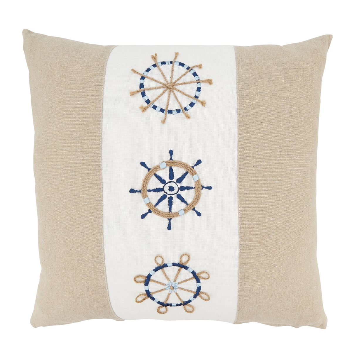 18 in. Helm of Adventure Poly Filled Throw Pillow, Natural