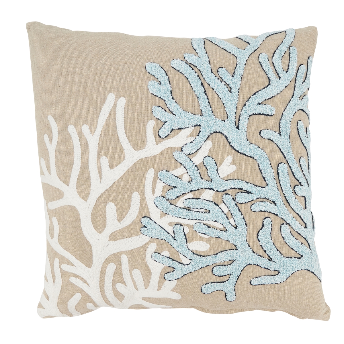 18 in. Coral Haven Poly Filled Throw Pillow, Natural