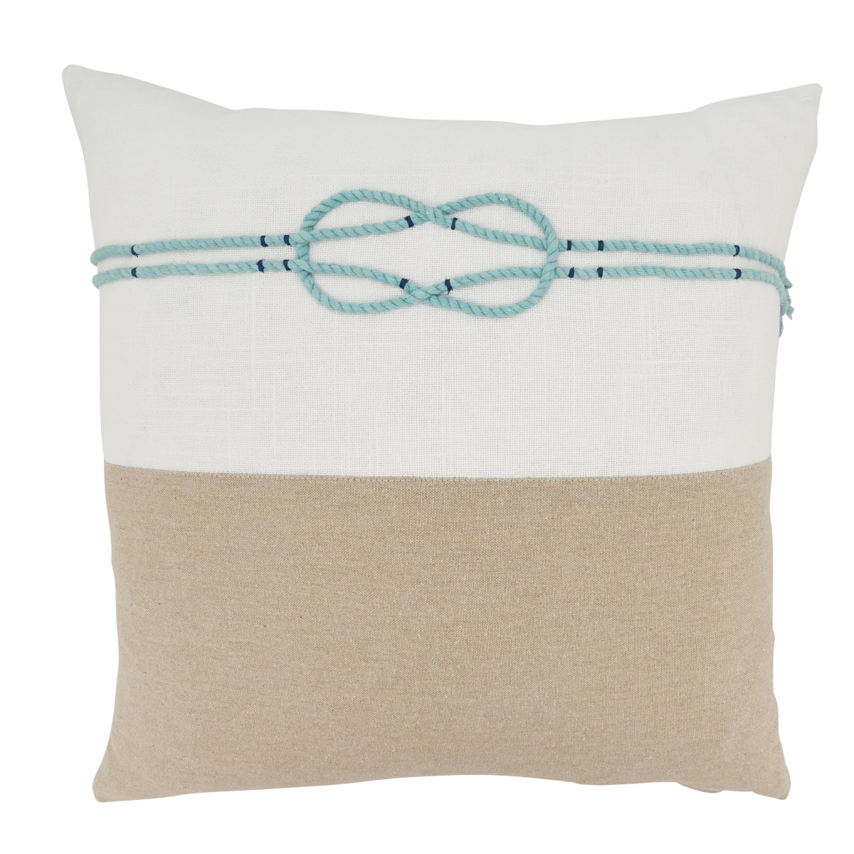 18 in. Knotwork Whimsy Poly Filled Throw Pillow, Natural
