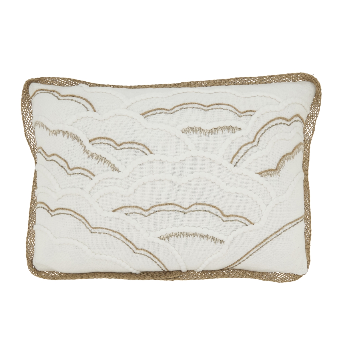 12 x 18 in. Scallop Shell Serenity Poly Filled Throw Pillow, Ivory
