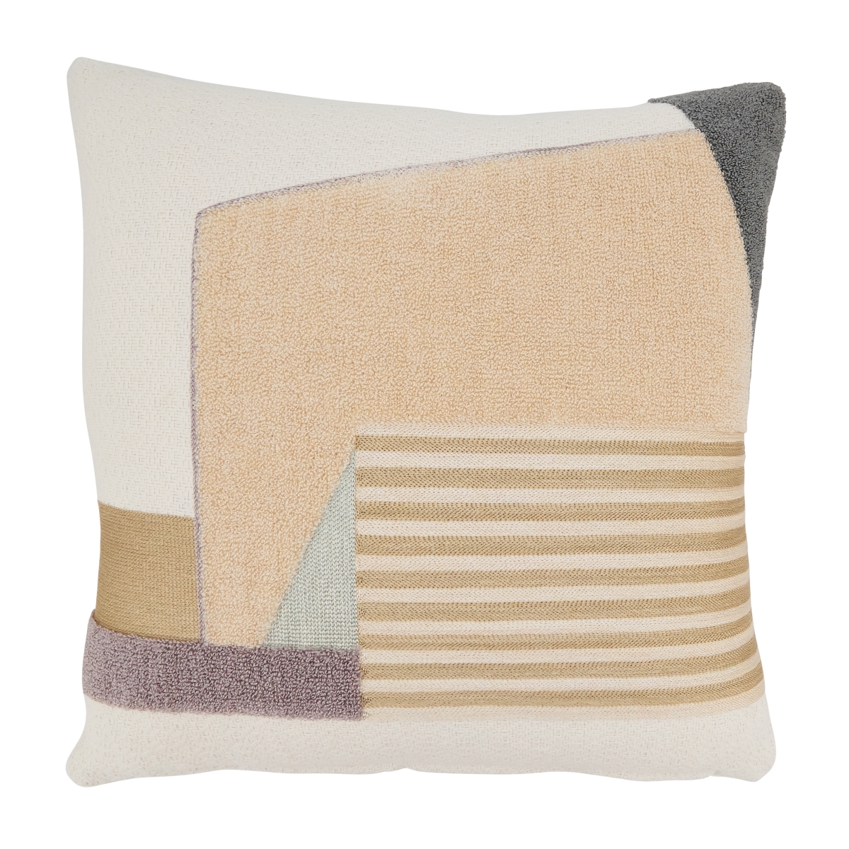 18 in. Refined Geometric Zen Poly Filled Throw Pillow, Multi Color