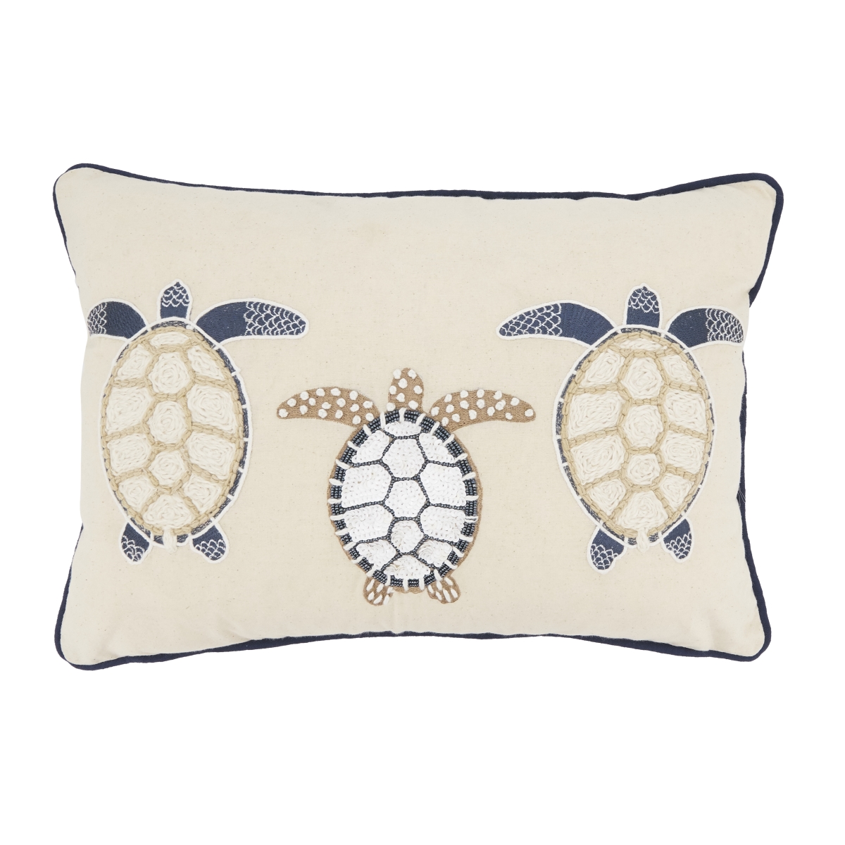 14 x 20 in. Aquatic Dreams Turtle Down Filled Throw Pillow, Ivory