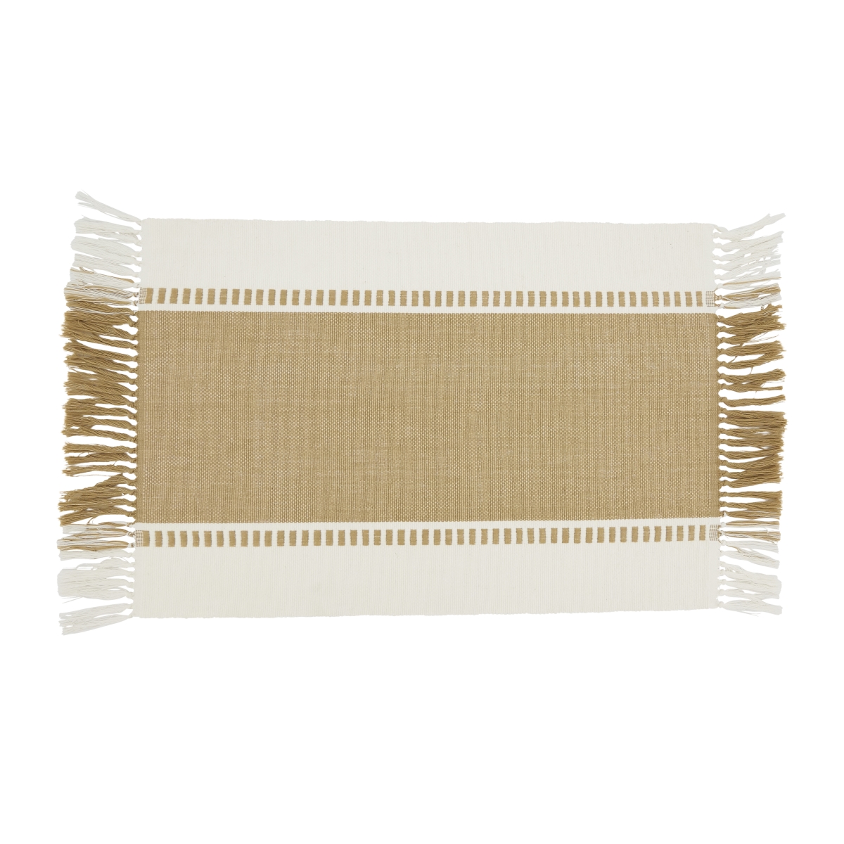Picture of Saro Lifestyle 784.N1420B 14 x 20 in. Tassel Trimmed Stripe Placemat, Natural - Set of 4