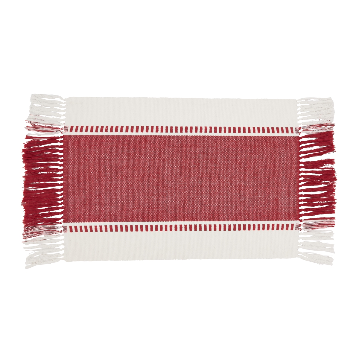 Picture of Saro Lifestyle 784.R1420B 14 x 20 in. Tassel Trimmed Stripe Placemat, Red - Set of 4