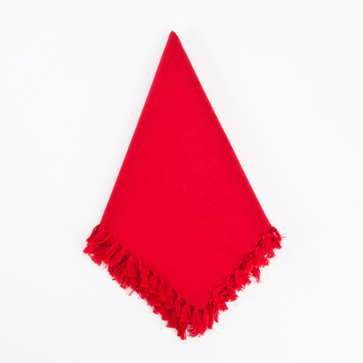 Picture of SARO 1234.R20S 20 in. Square Fringed Design Napkin - Red  Set of 4