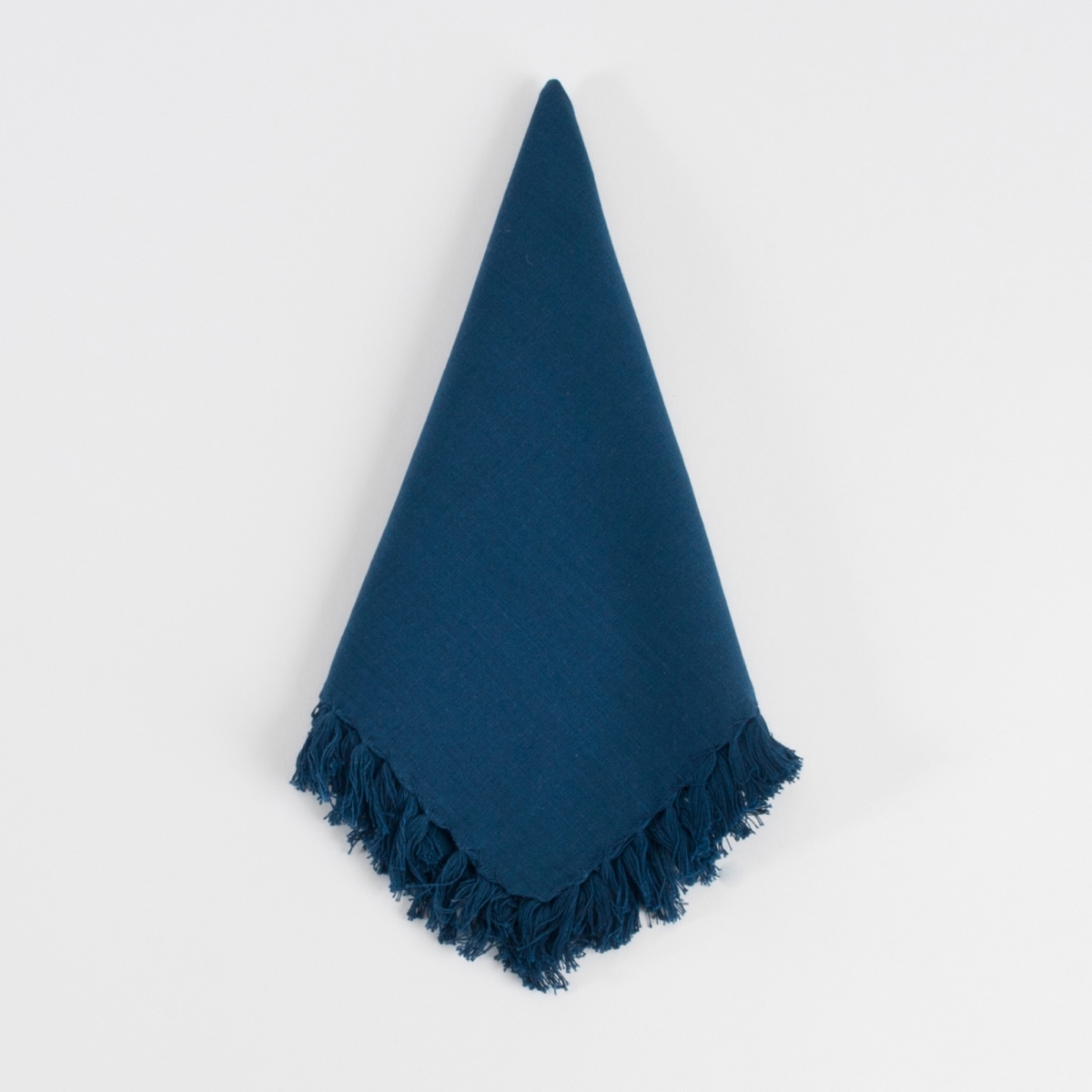 Picture of SARO 1234.NB20S 20 in. Square Fringed Design Napkins - Navy Blue  Set of 4