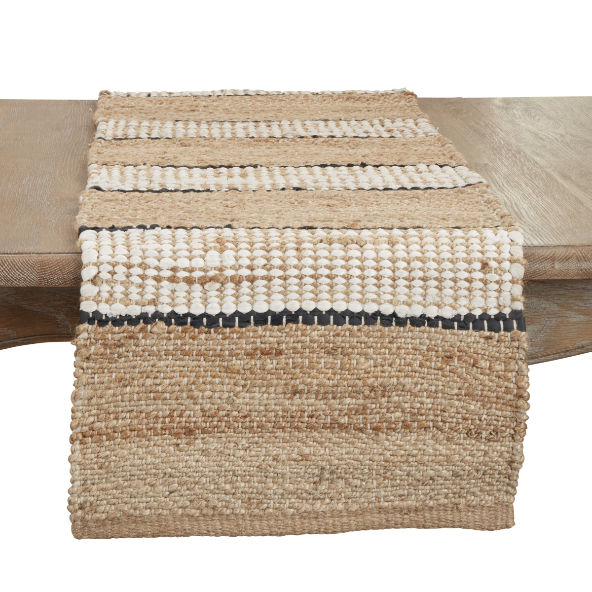 Picture of Saro Lifestyle 874.N1672B 16 x 72 in. Earthy Jute Stripe Table Runner, Natural