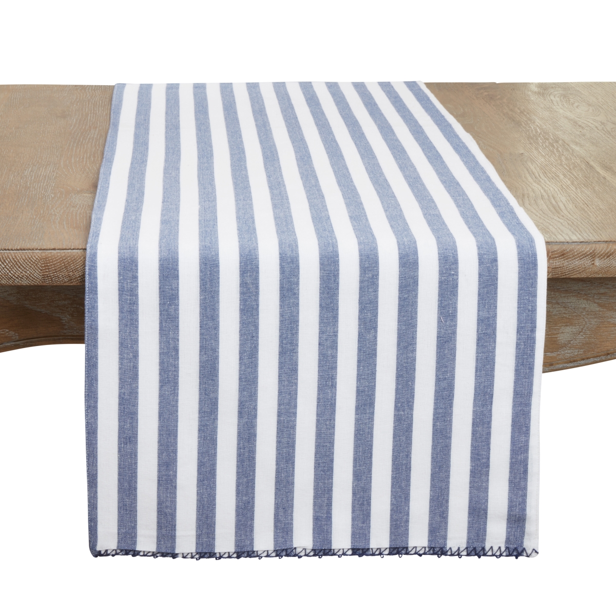 Picture of Saro Lifestyle 7041.BL1672B Soothing Stripes Table Runner, Blue