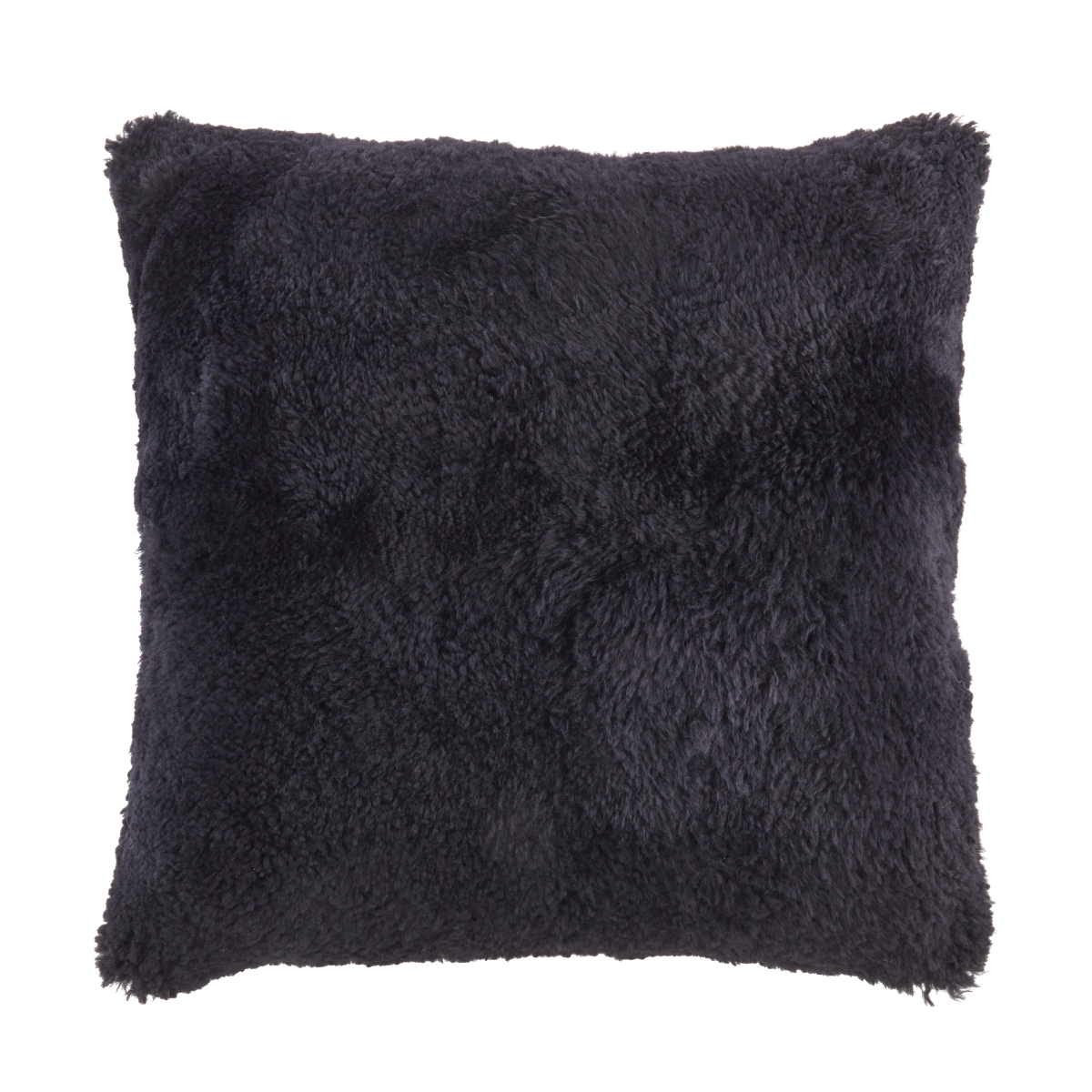20 in. Soft & Stylish Sheep Fur Poly Filled Pillow, Black