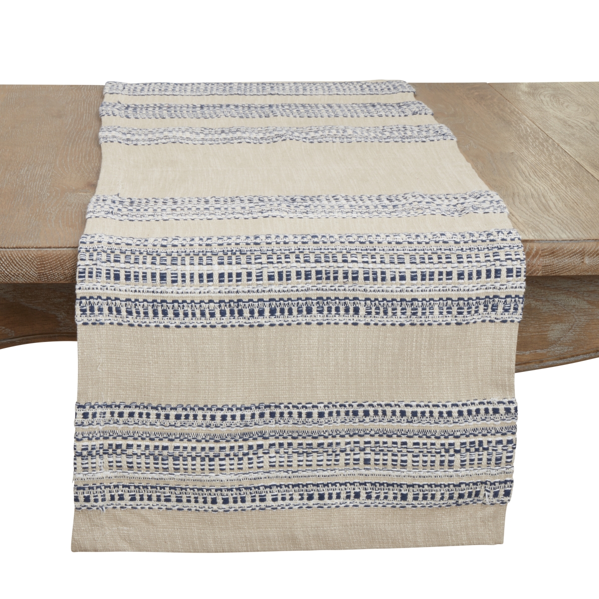 Picture of Saro Lifestyle 8510.BL1672B 16 x 72 in. Refined Style Stripe Oblong Table Runner, Blue