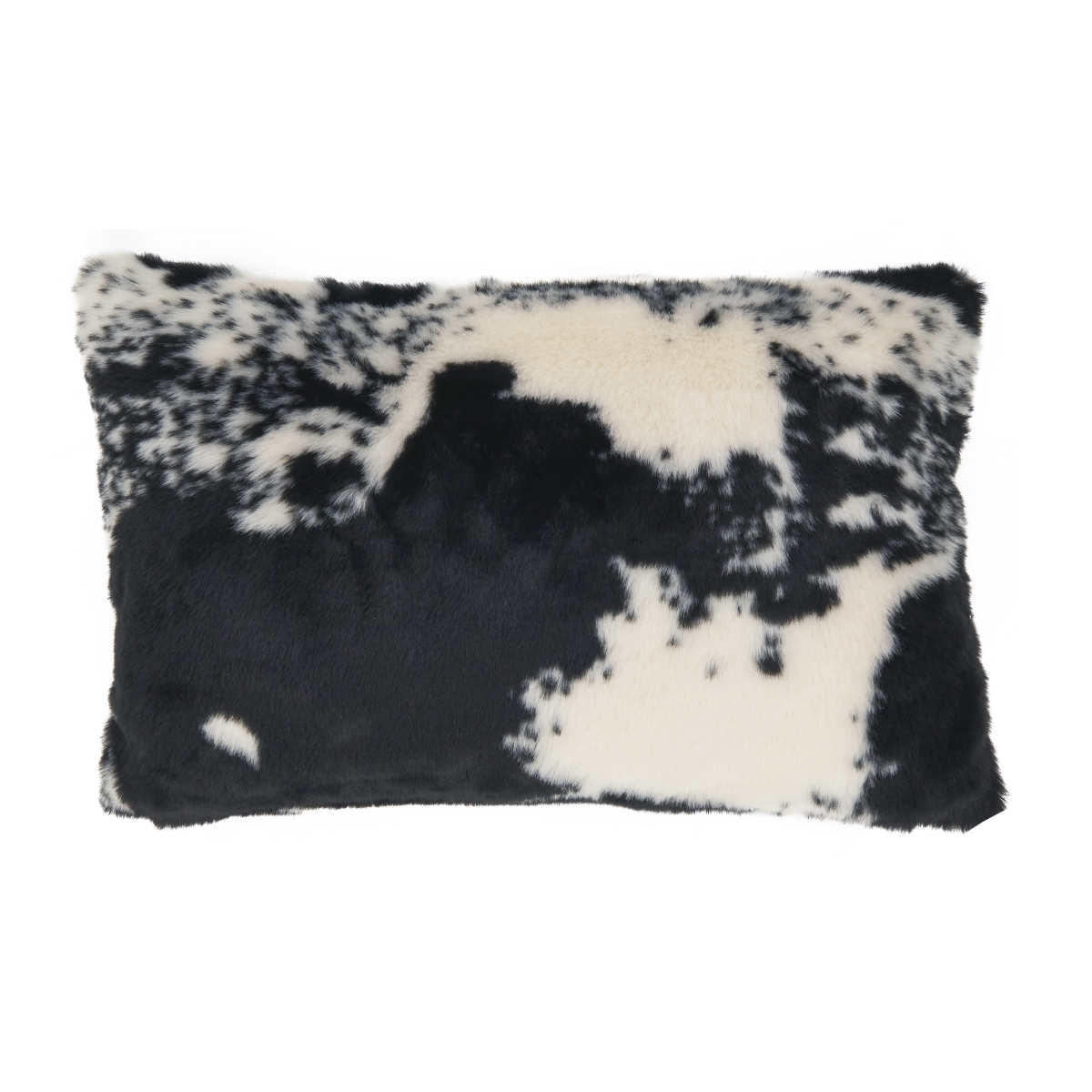 Urban Faux Cowhide Throw Pillow - Black - 14 x 22 in. - Poly Filled