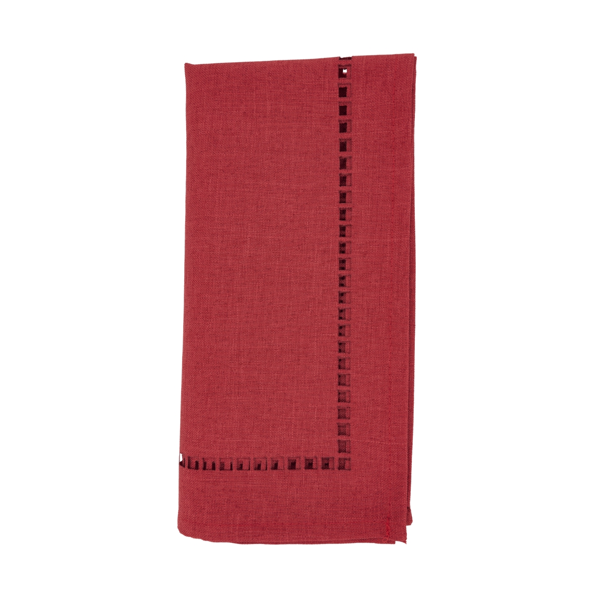 Picture of Saro Lifestyle 9738.R20S 20 in. Laser-Cut Hemstitch Square Napkin, Red - Set of 4
