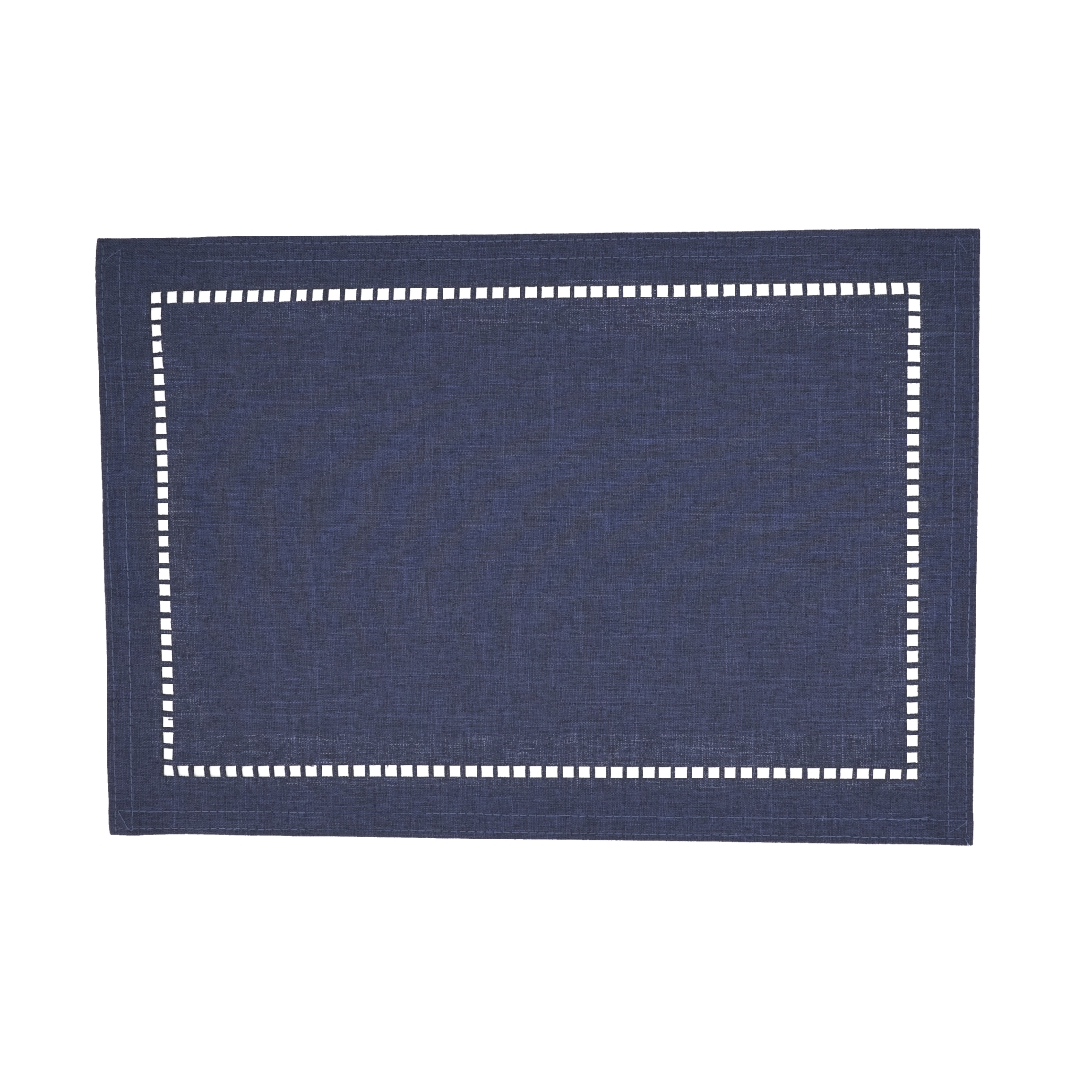 Picture of Saro Lifestyle 9738.NB1319B 13 x 19 in. Laser-Cut Hemstitch Oblong Placemat, Navy Blue - Set of 4