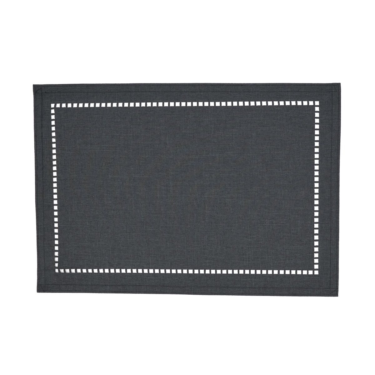 Picture of Saro Lifestyle 9738.BK1319B 13 x 19 in. Laser-Cut Hemstitch Oblong Placemat, Black - Set of 4