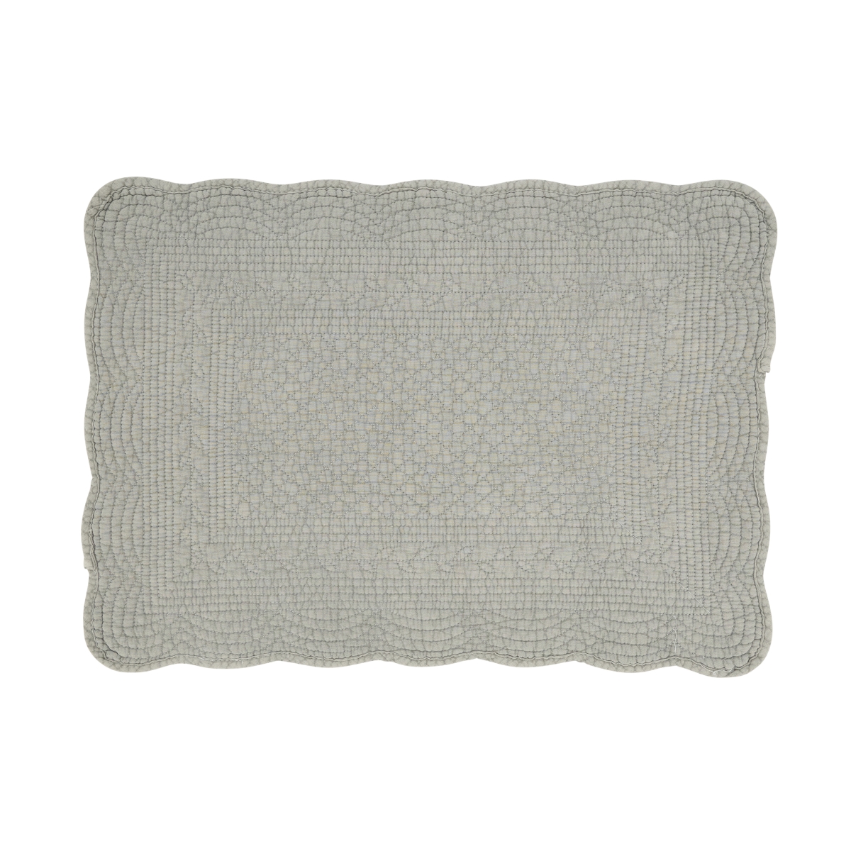 Picture of Saro Lifestyle 1400.BG1420B 14 x 20 in. Charming Quilted Oblong Placemat, Blue & Grey - Set of 4