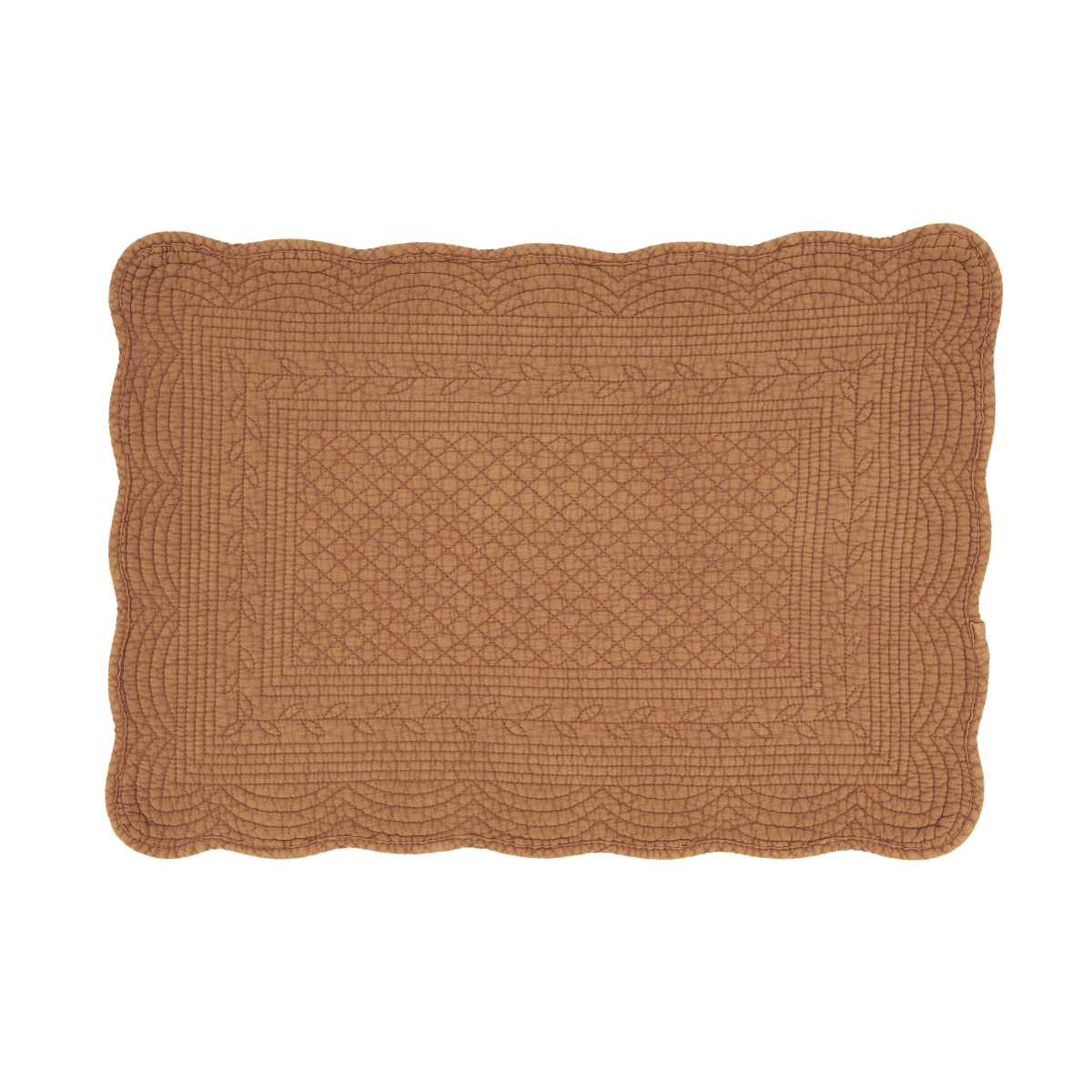 Picture of Saro Lifestyle 1400.TC1420B 14 x 20 in. Charming Quilted Oblong Placemat, Terracotta - Set of 4