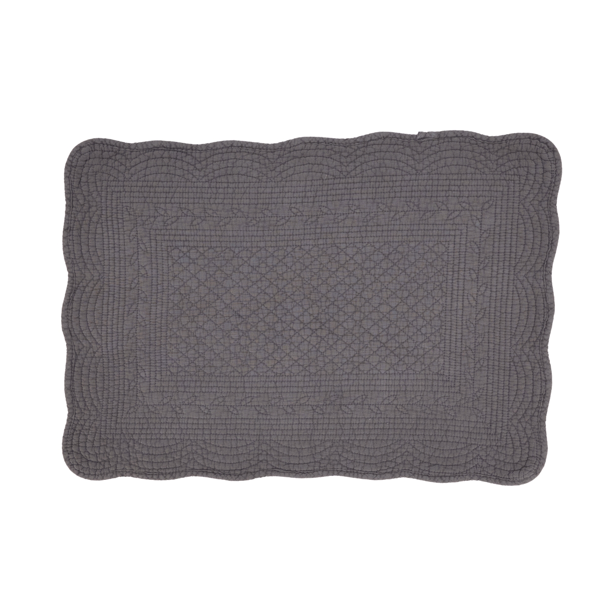 Picture of Saro Lifestyle 1400.ST1420B 14 x 20 in. Charming Quilted Oblong Placemat, Slate - Set of 4