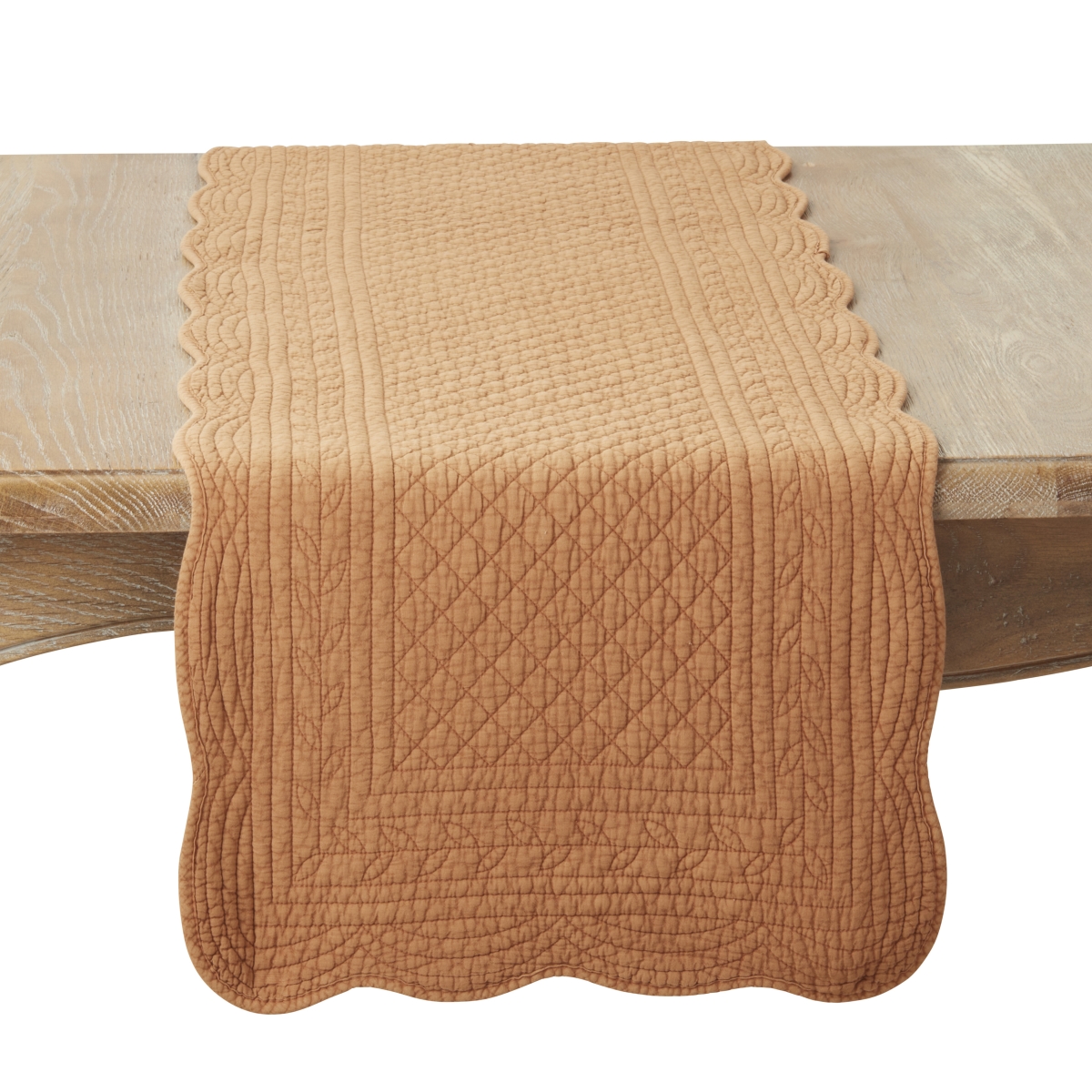 Picture of Saro Lifestyle 1400.TC1672B 16 x 72 in. Charming Quilted Oblong Table Runner, Terracotta
