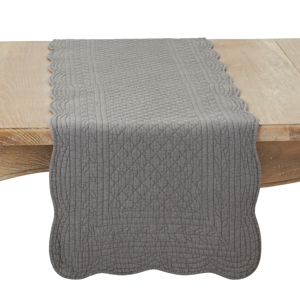Picture of Saro Lifestyle 1400.ST1672B 16 x 72 in. Charming Quilted Table Runner, Slate