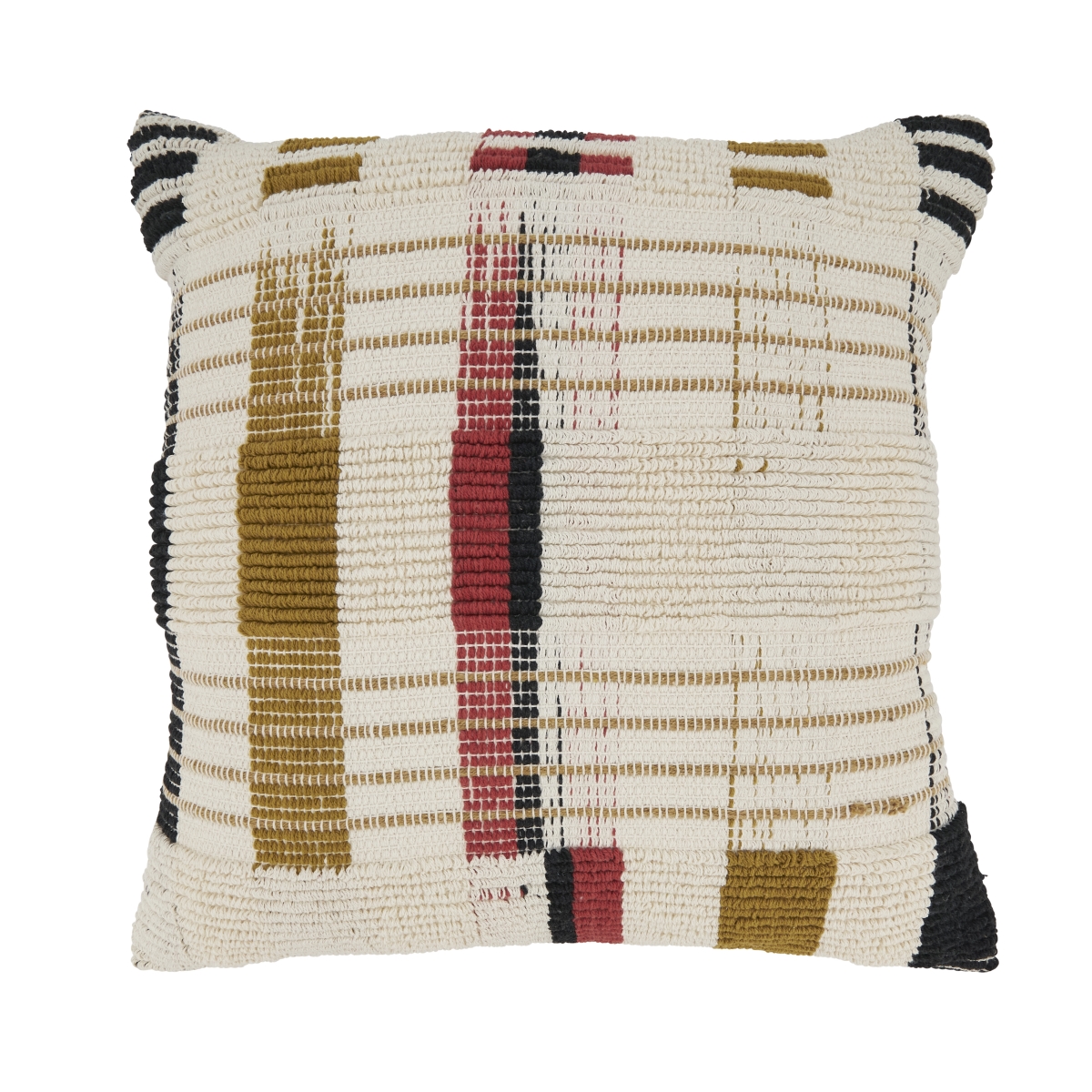 9580.M20SP 20 in. Square Modern Mosaic Fragment Geometric Poly Filled Throw Pillow, Multi Color