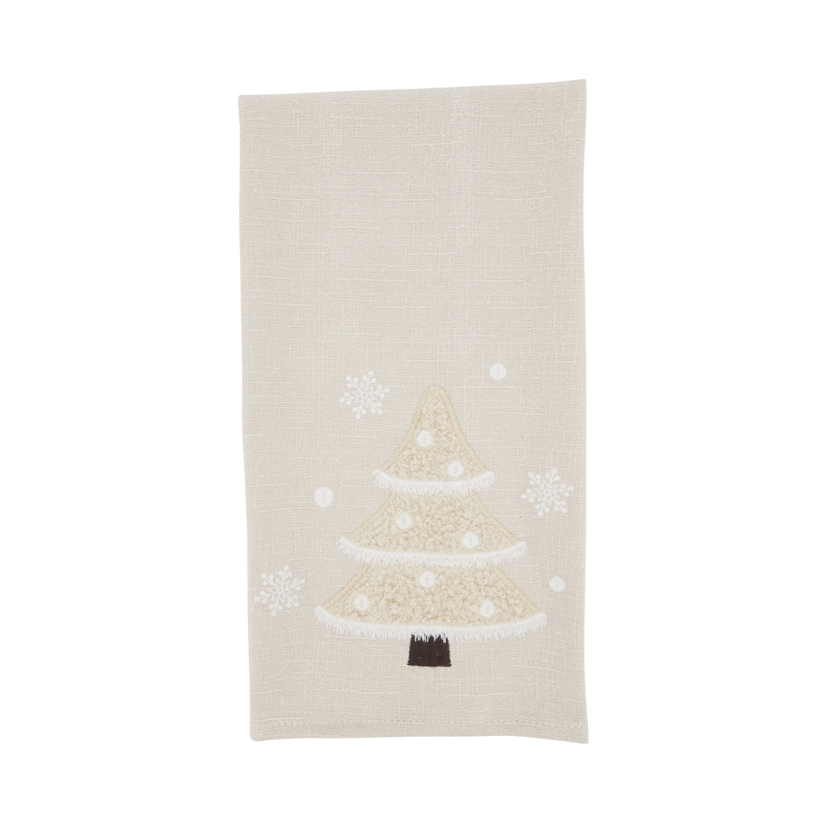 Picture of Saro Lifestyle 7950.N1727B 17 x 27 in. Wintry Wonderland Tree Guest Towel, Natural - Set of 4