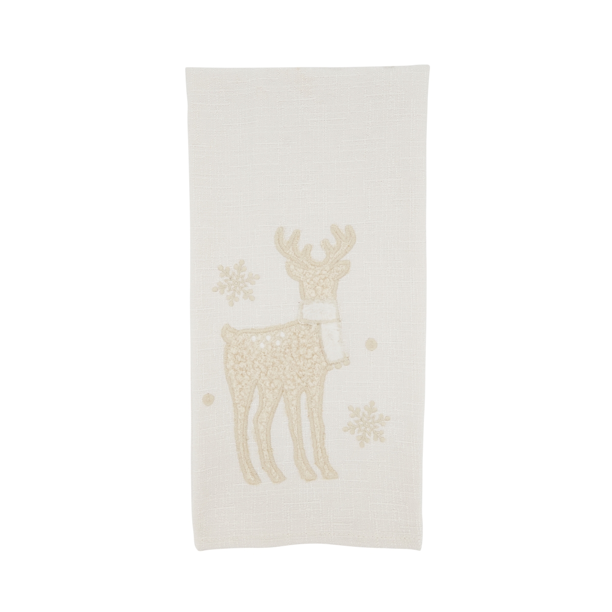 Picture of Saro Lifestyle 7960.I1727B 17 x 27 in. Chilly Reindeer Guest Towel, Ivory - Set of 4