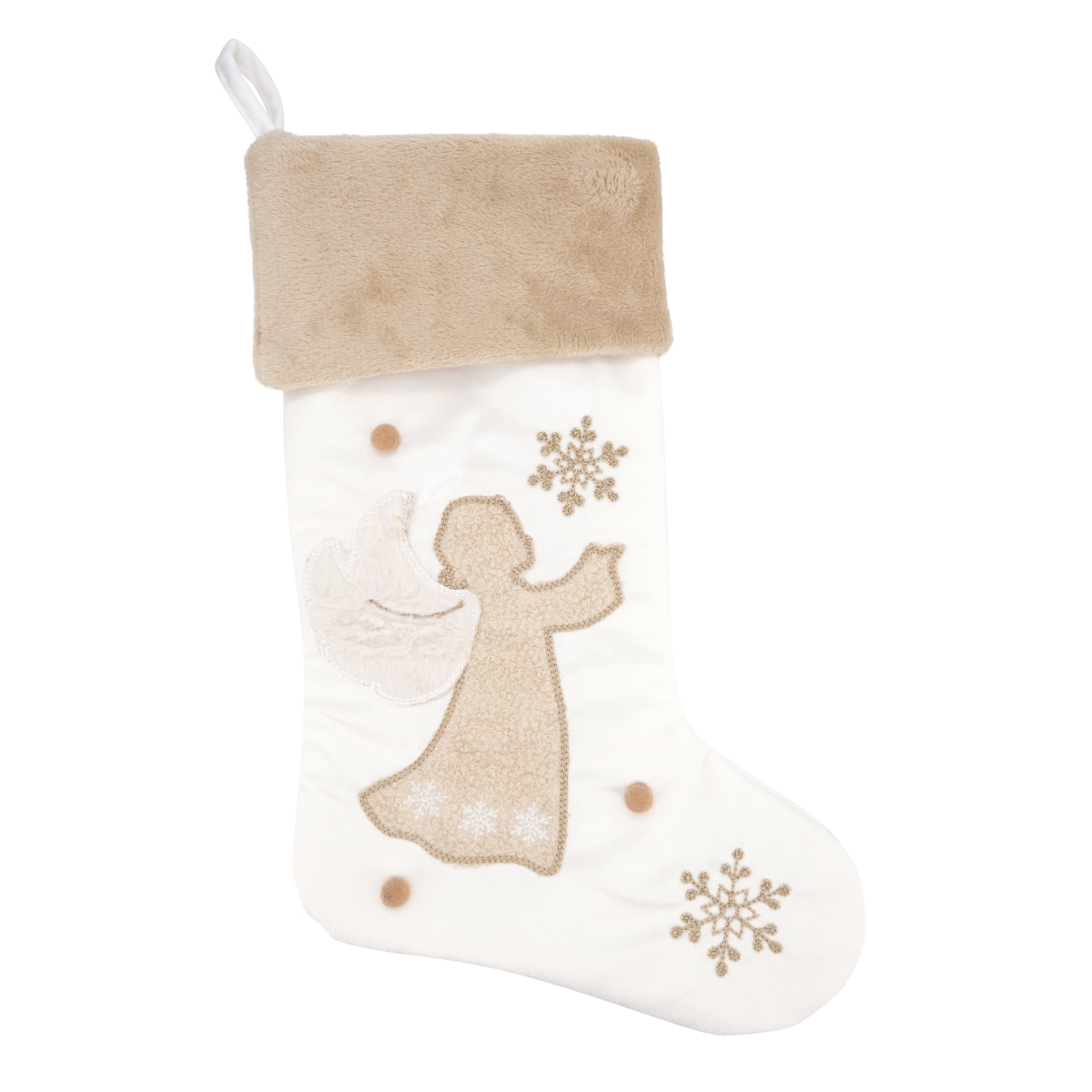 Heavenly Elegance Angel Stocking - Ivory - 20 in. - Premium Polyester