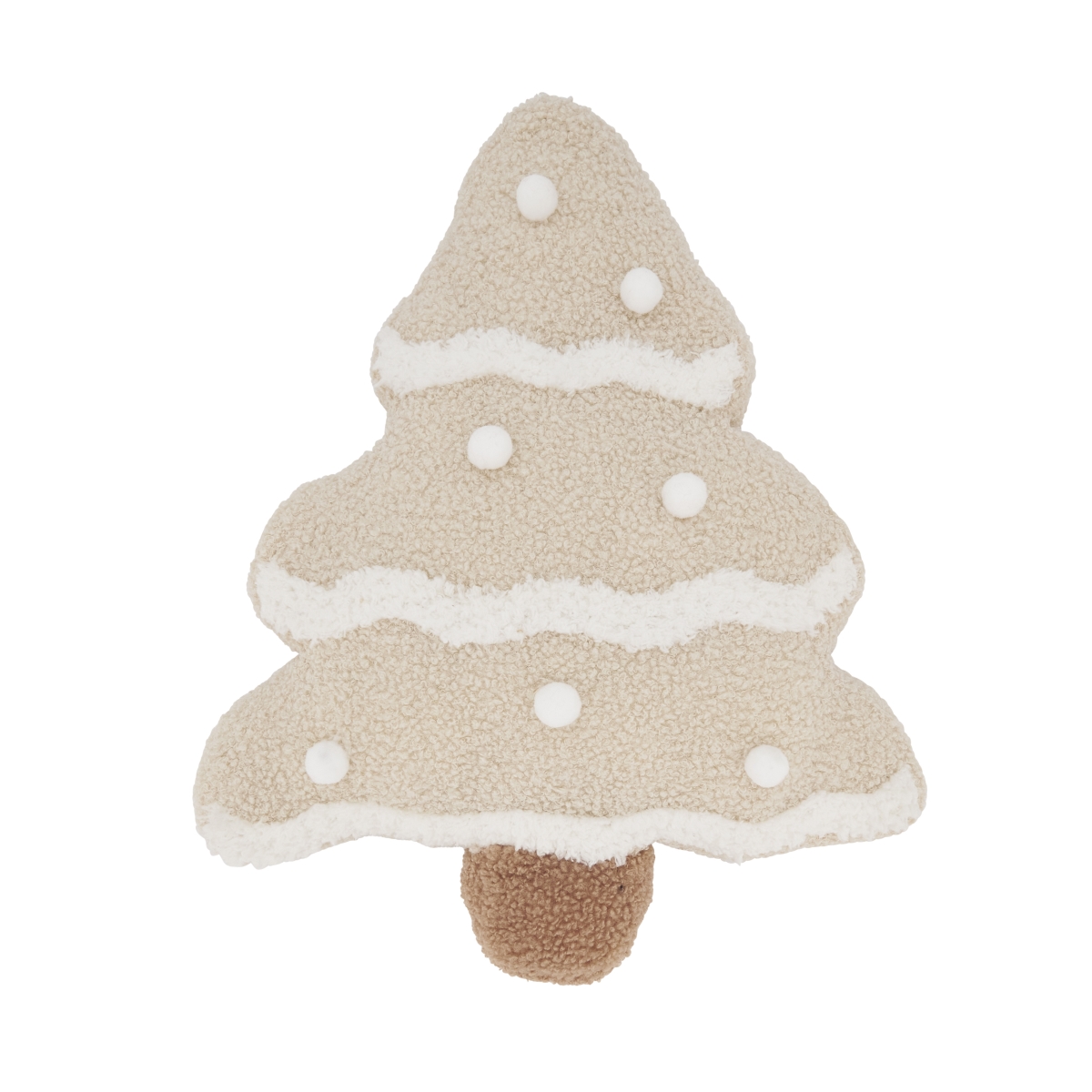 Festive Fir Christmas Tree Pillow - Natural - 13 x 17 in. - Poly Filled