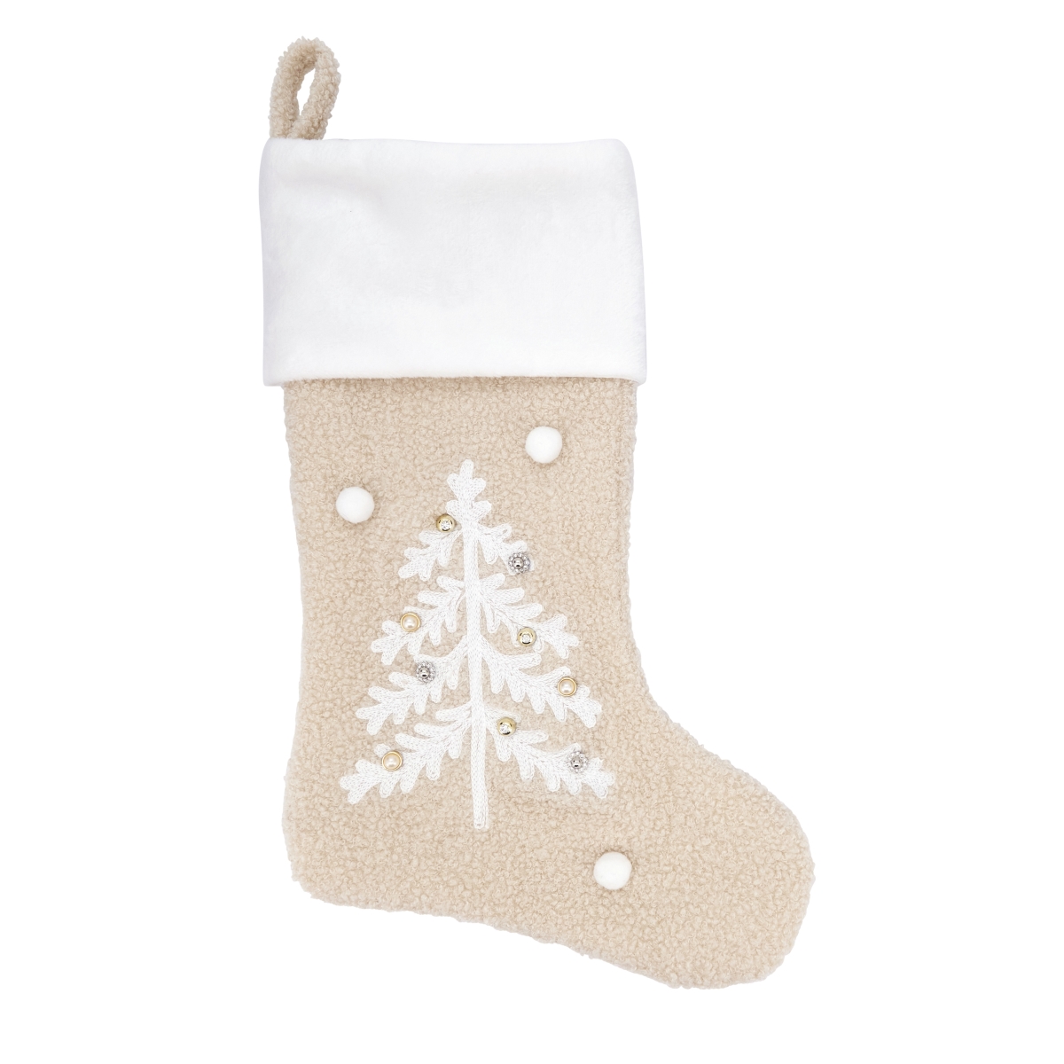 Festive Foliage Christmas Tree Stocking - Natural - 20 in. - Charming Design
