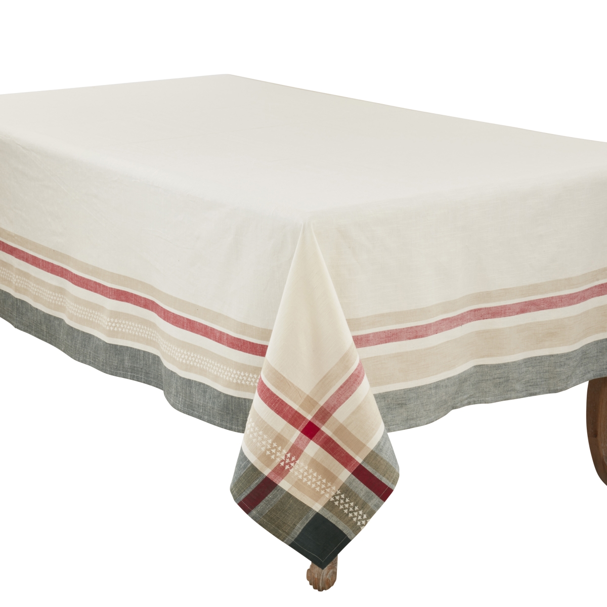 Picture of Saro Lifestyle 5501.M65120B 65 x 120 in. Merry Pines Dobby Tablecloth, Multi Color