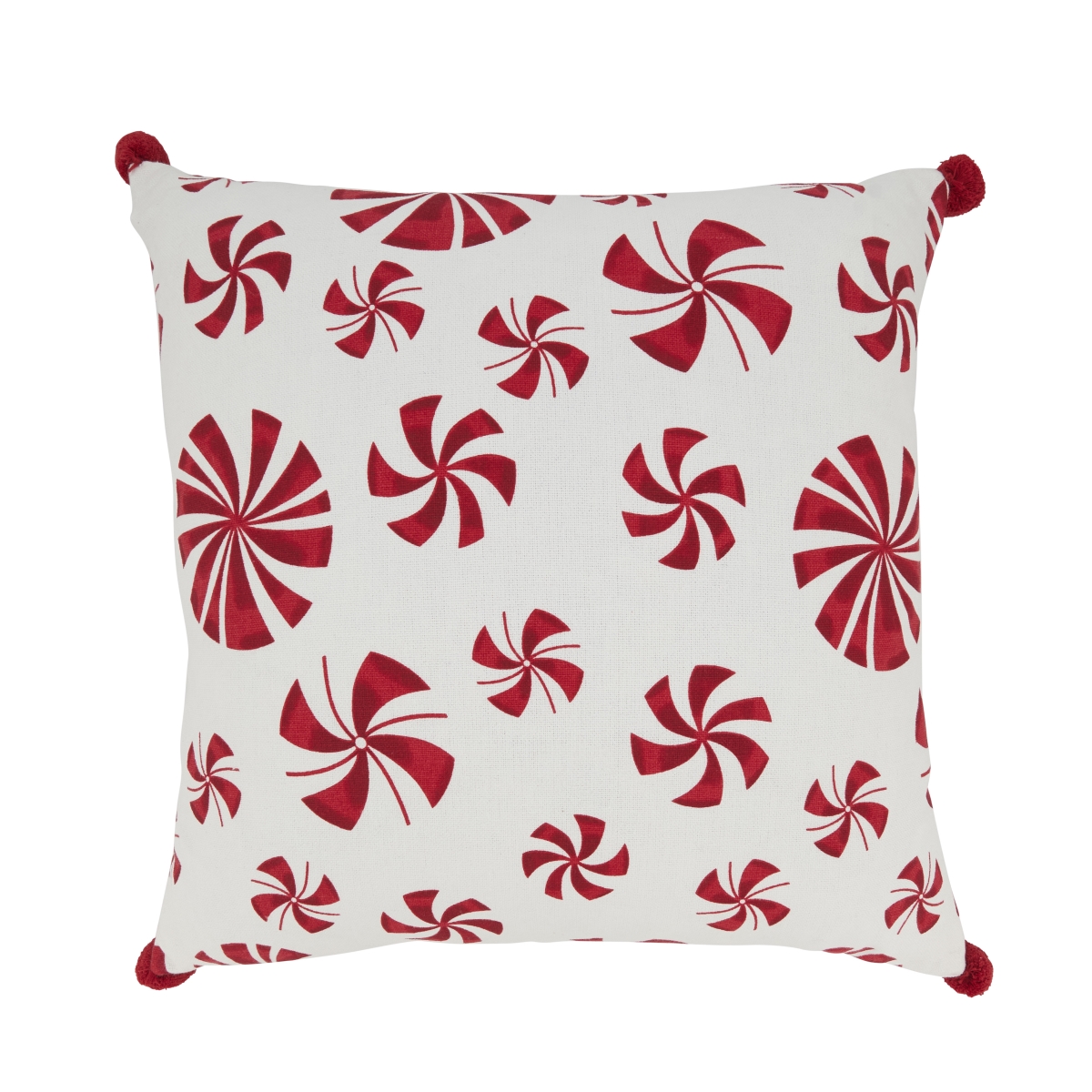 6153.RW20SD 20 in. Square Candy Cane Dreams Peppermints Down Filled Throw Pillow, Red & White