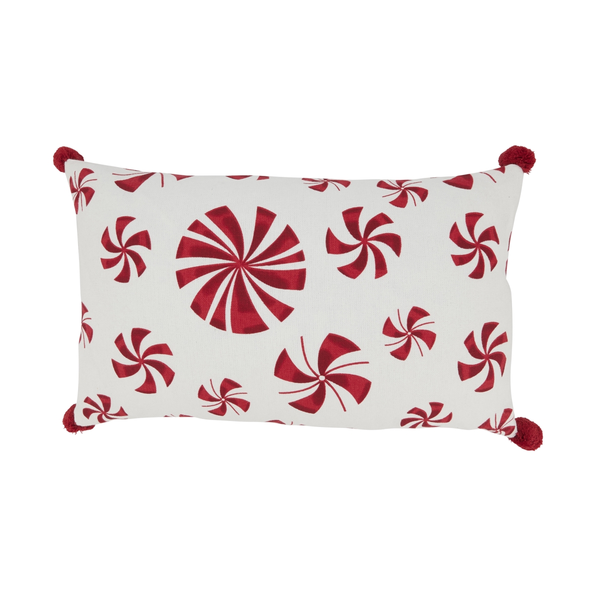 6153.RW1220BP 12 x 20 in. Rectangle Candy Cane Dreams Peppermints Poly Filled Throw Pillow, Red & White