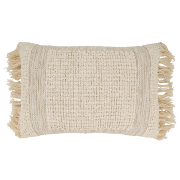 2722.N1624BC 16 x 24 in. Oblong Fringe Haven Outdoor Throw Pillow Cover, Natural